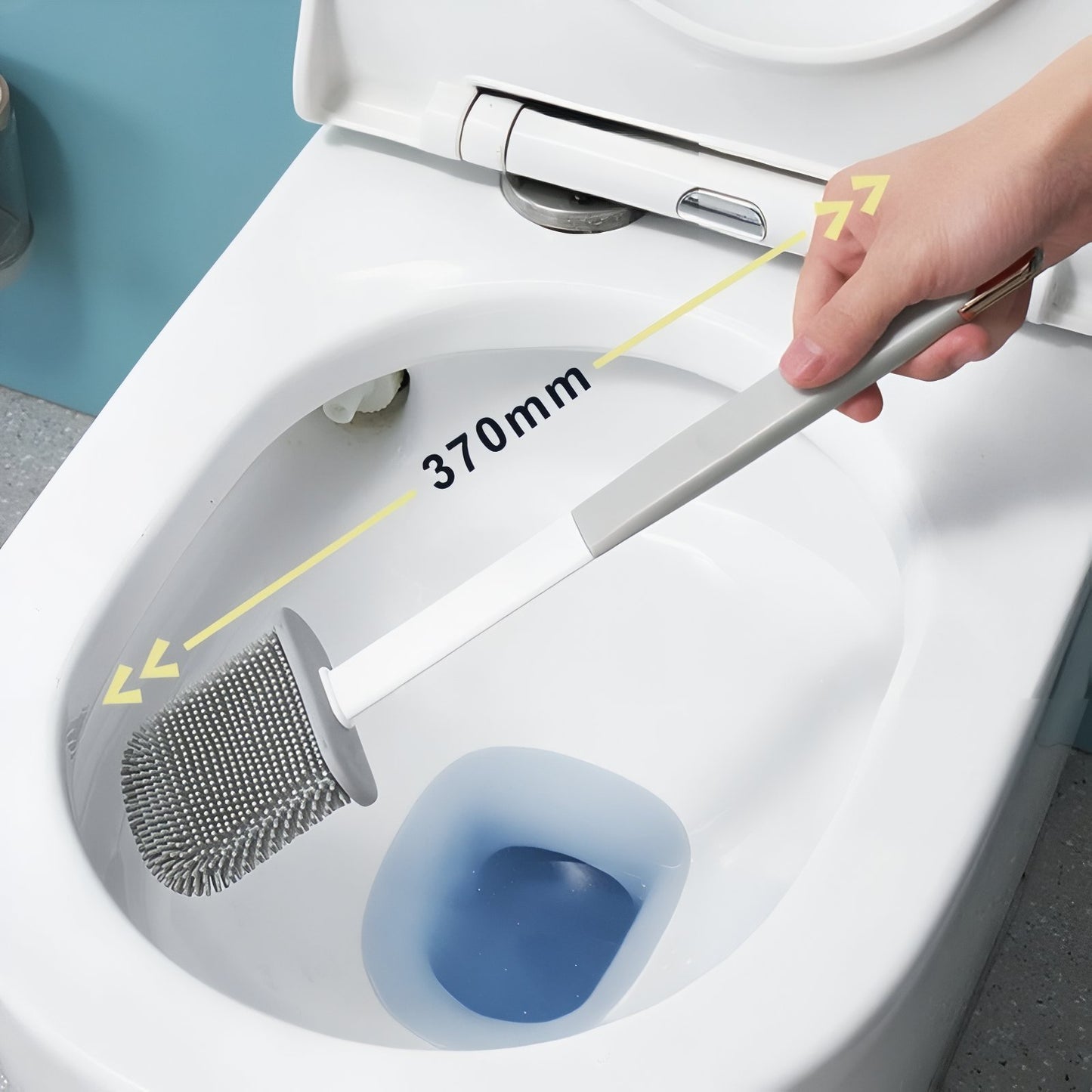 Brosse De Toilette Mural en Silicone Design Avec Support Transparent