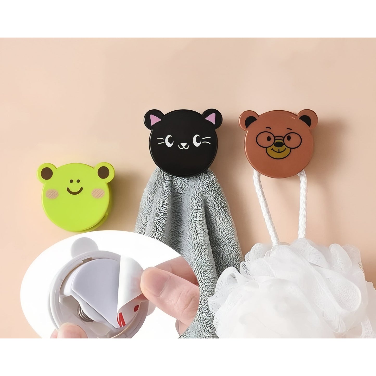 Crochets Muraux Adhésifs Animaux En 3M Pour Serviettes