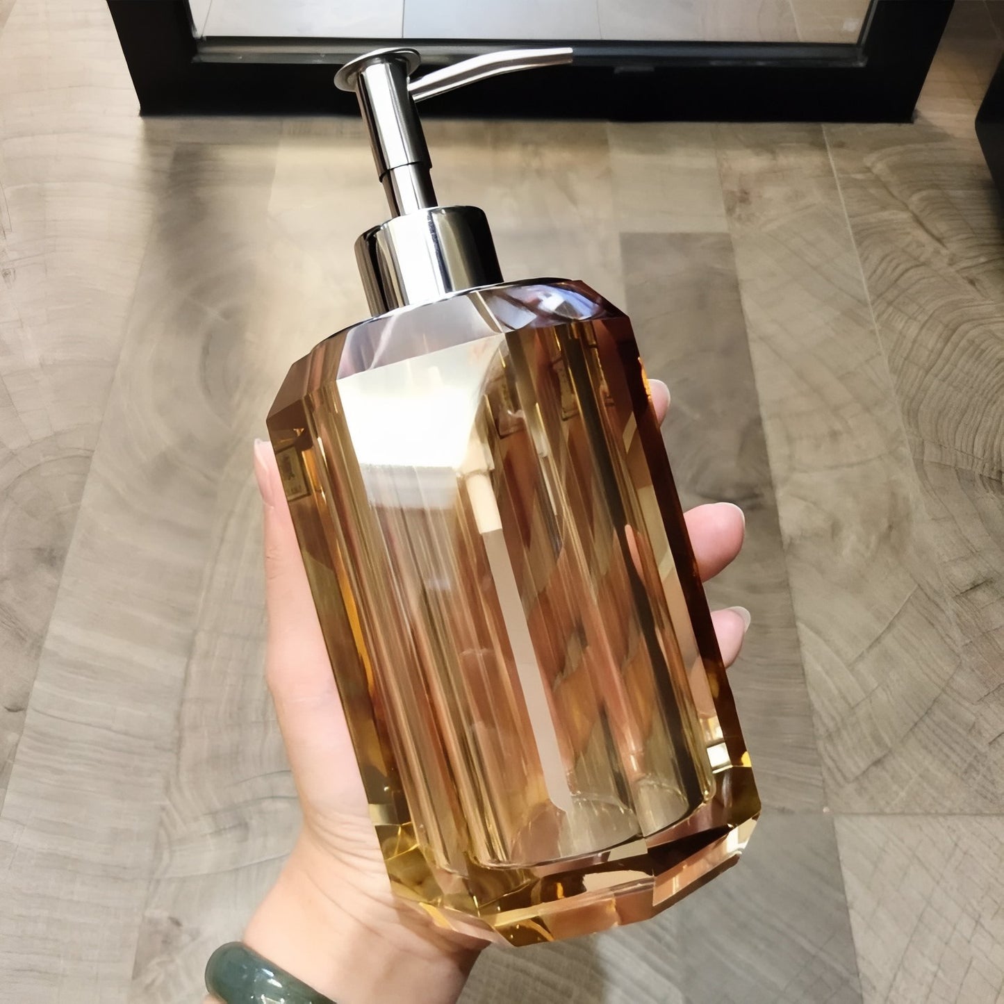 Distributeur De Savon Luxe Rond Transparent