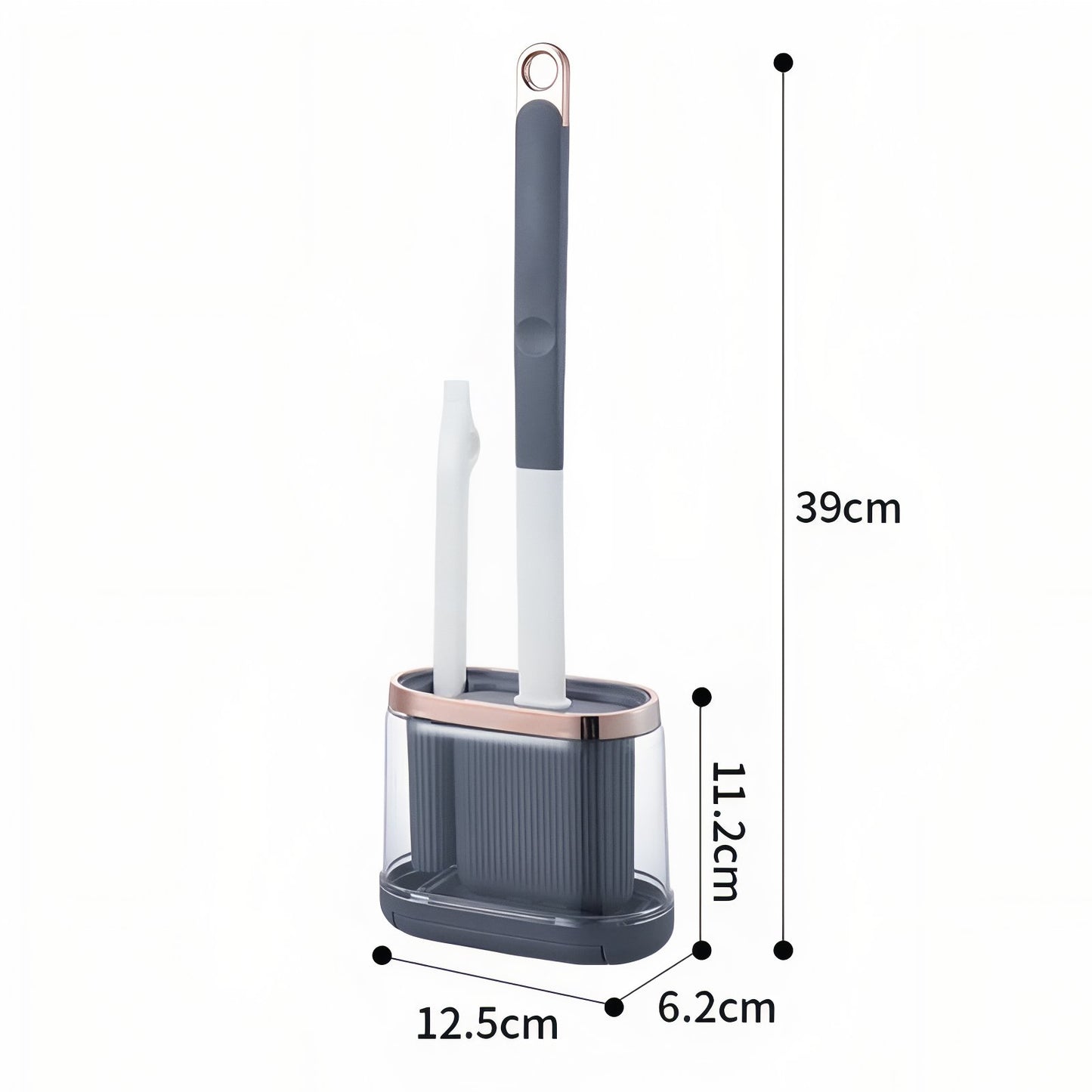 Brosse De Toilette Mural en Silicone Design Avec Support Transparent