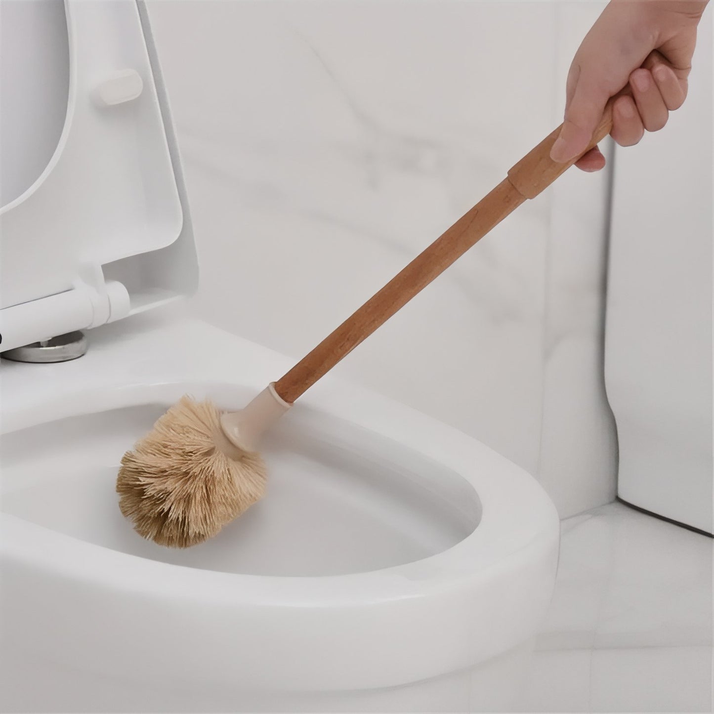 Brosse De Toilette En Bois Avec Fibres Naturelles Écologiques