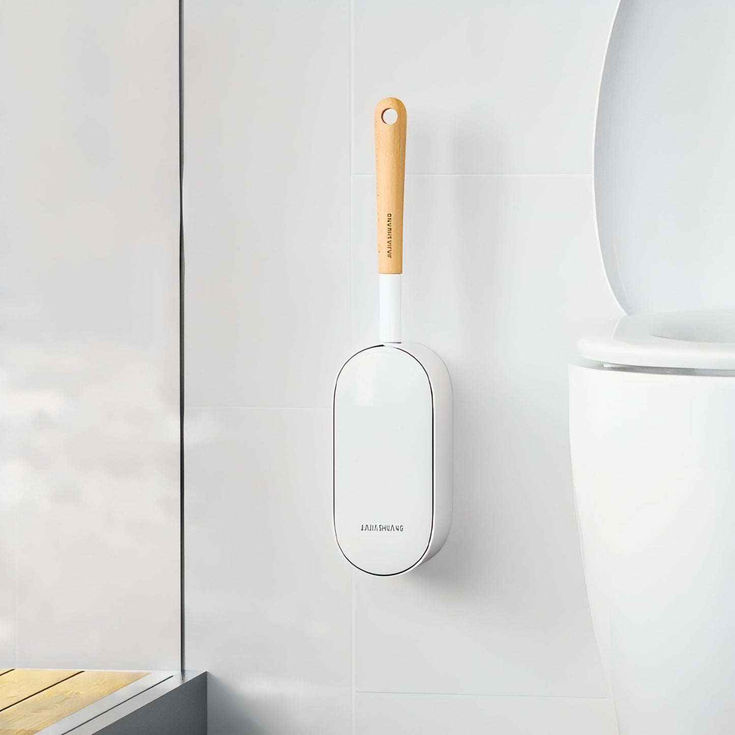 Brosse De Toilette Murale Avec Manche En Bois Design Moderne