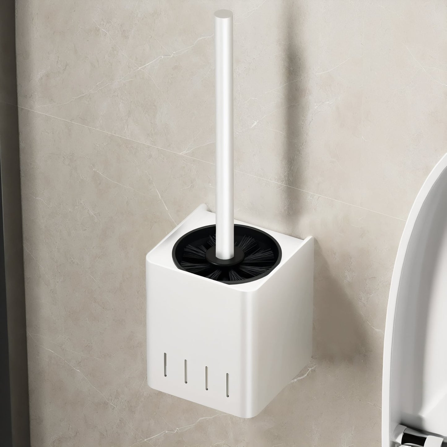 Brosse De Toilette Murale En Acier Inoxydable Avec Aération