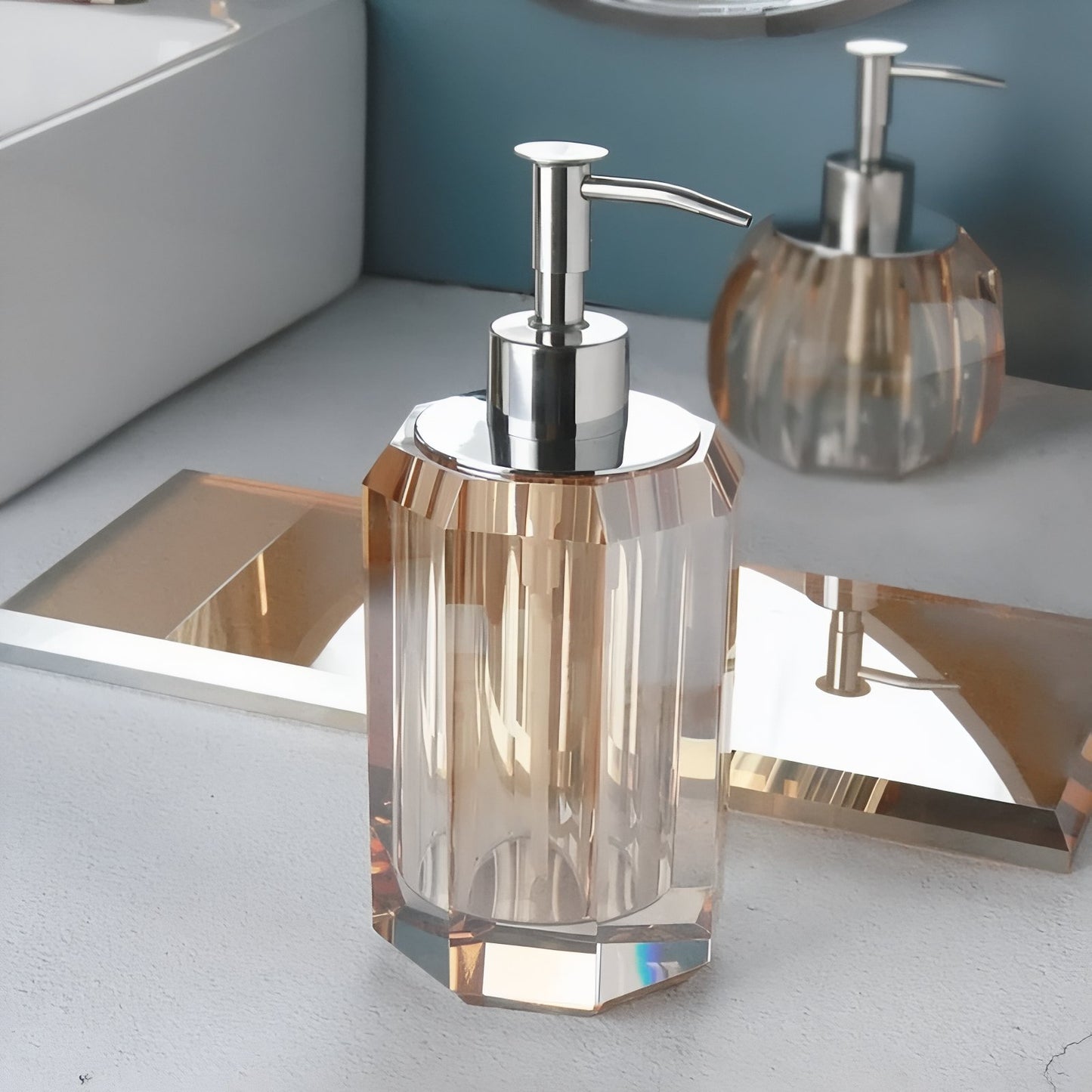Distributeur De Savon Luxe Rond Transparent