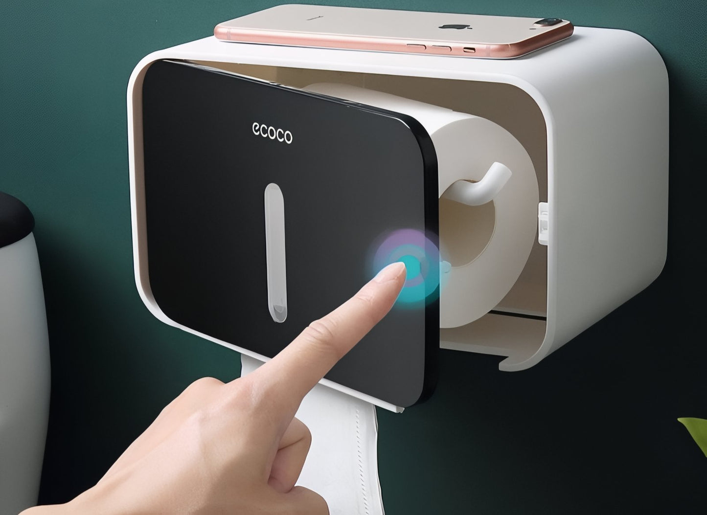 Distributeur Papier Toilette Mural Avec Couvercle Étanche Et Espace De Rangement