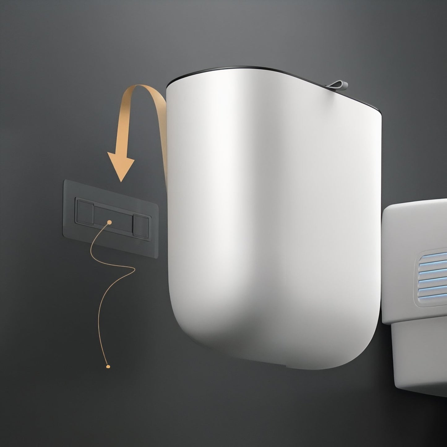 Poubelle Murale Design Avec Couvercle Noir Pour Toilette