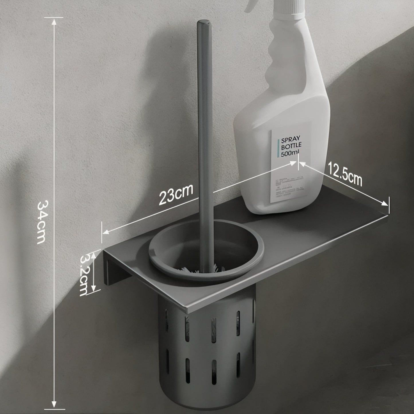Brosse De Toilette Murale En Acier Inoxydable Chic