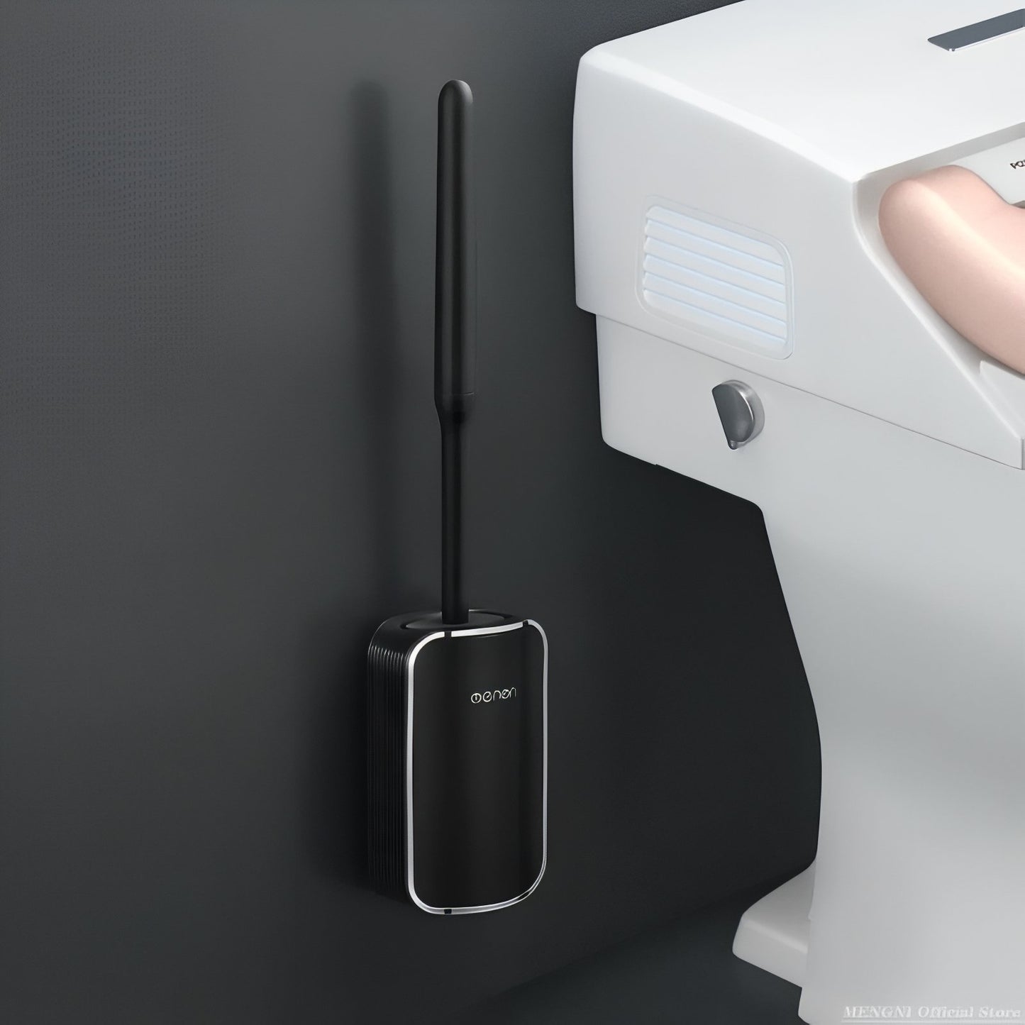 Brosse De Toilette Murale En Plastique Élégante Avec Finitions Métalliques