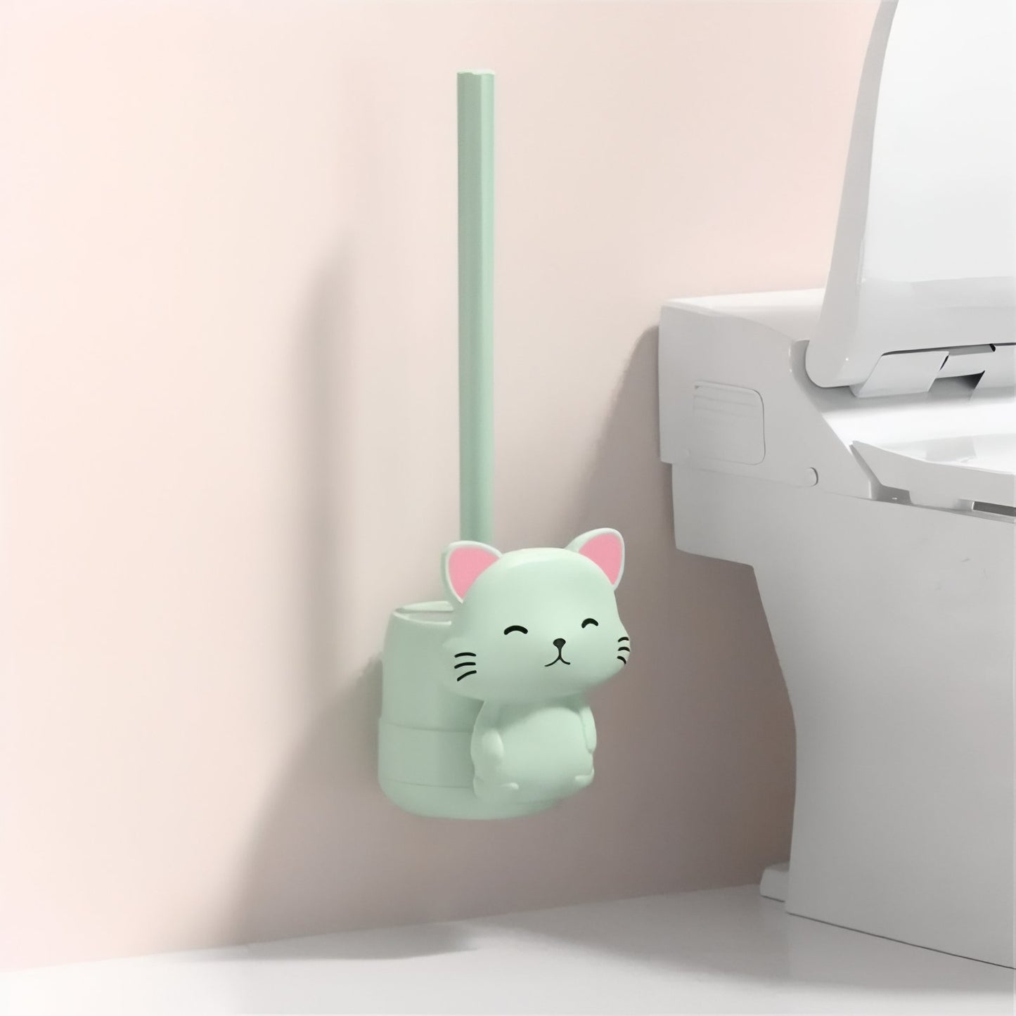 Brosse De Toilette Chat en Plastique