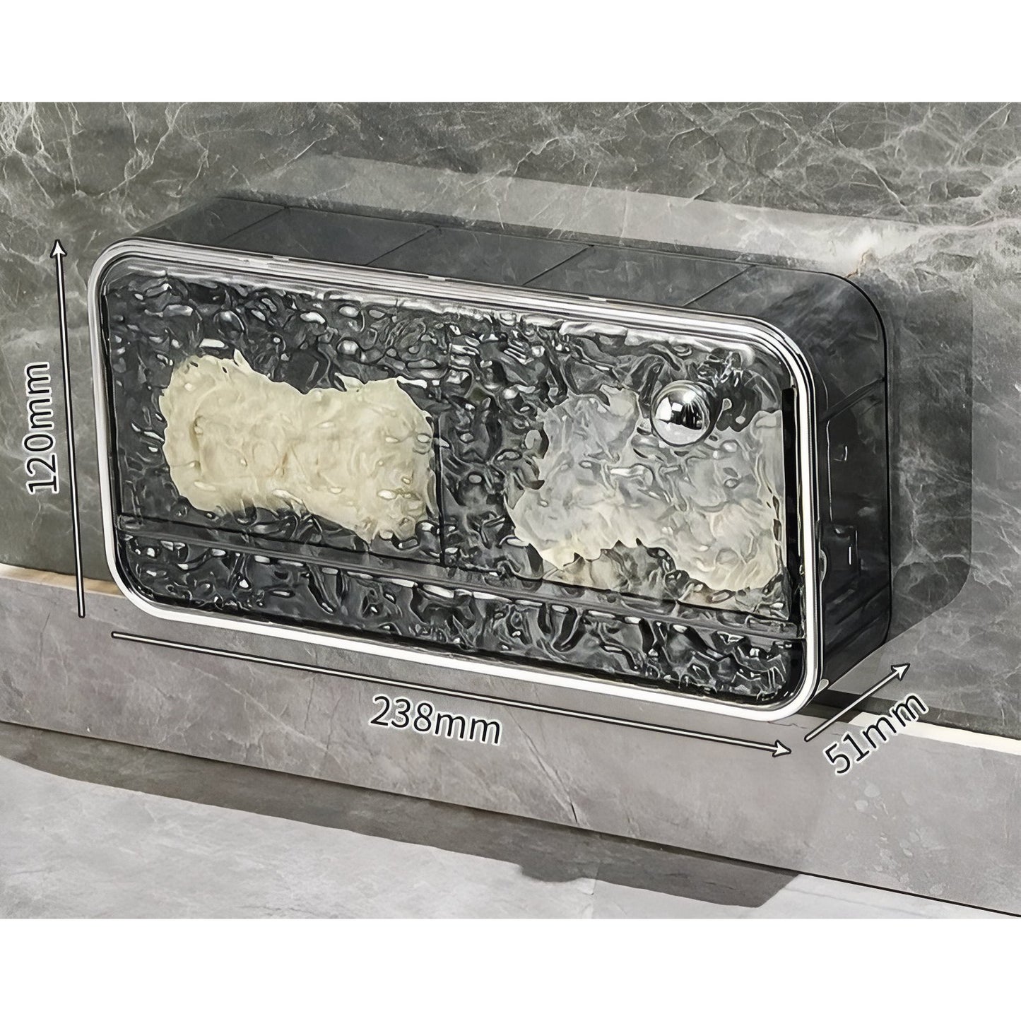 Boîte Porte-Savon Murale Avec Design Glacier Transparent