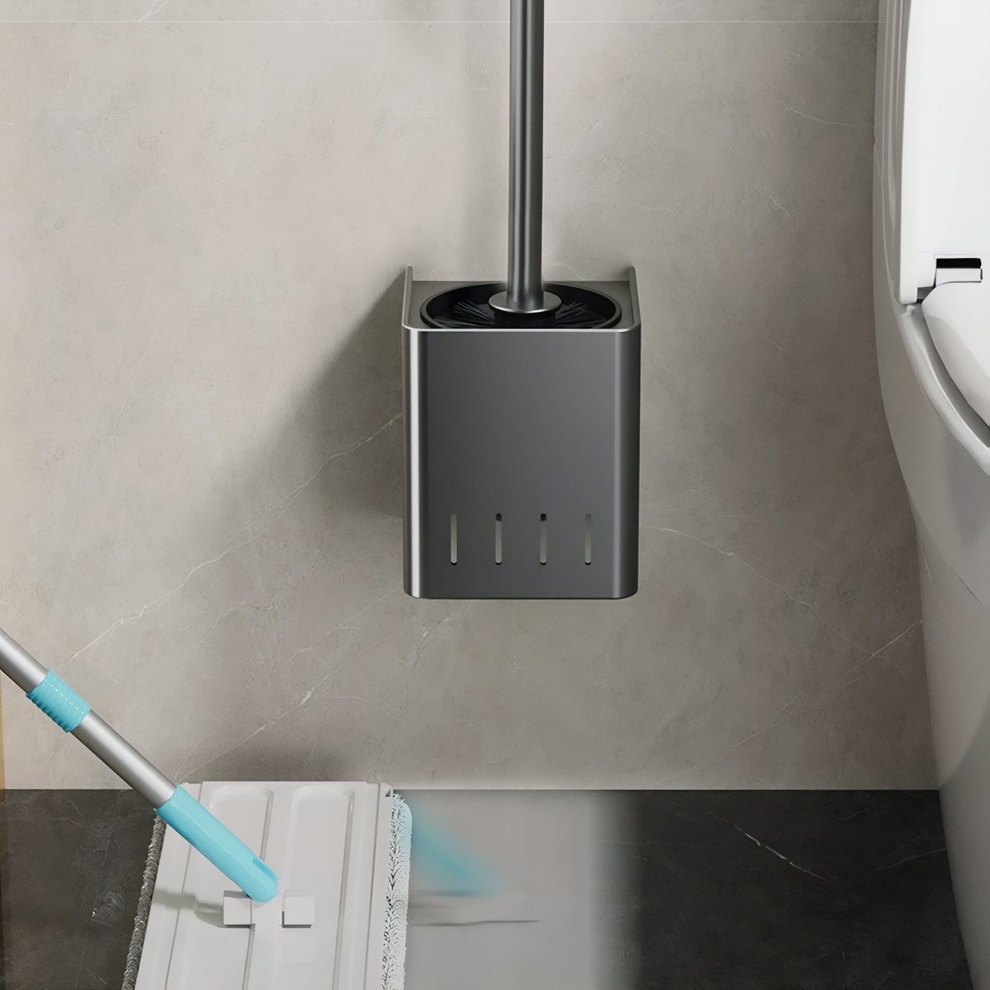 Brosse De Toilette Murale En Acier Inoxydable Avec Aération