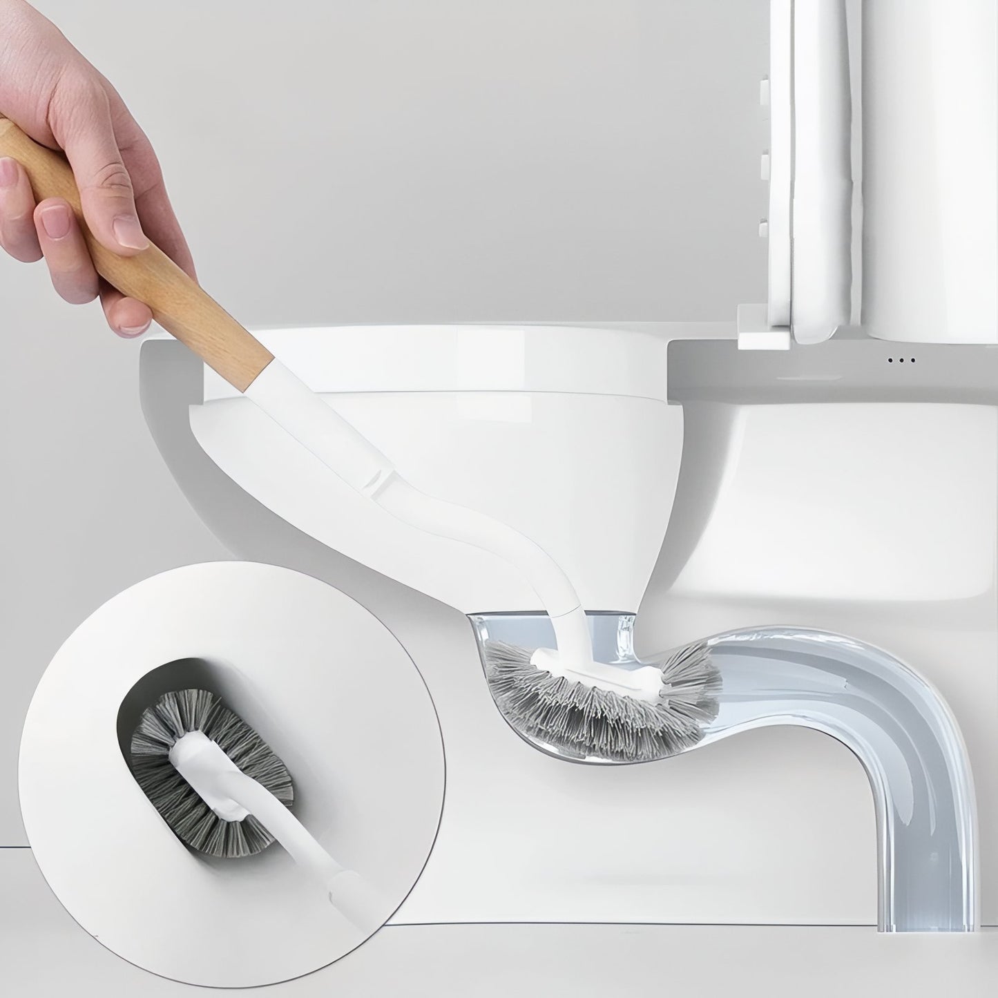 Brosse De Toilette Murale Avec Manche En Bois Design Moderne