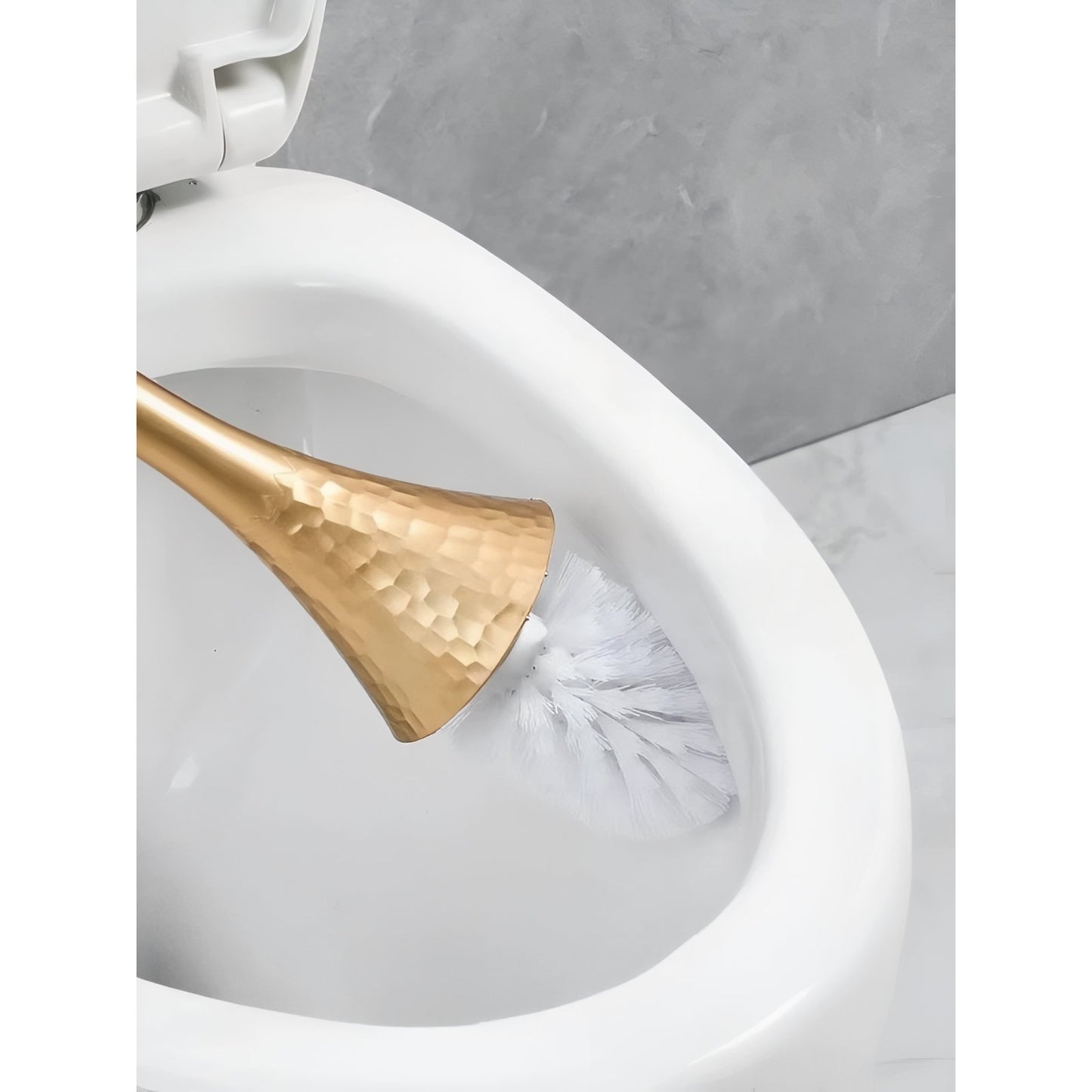 Brosse De Toilette Originale Avec Poignée Design Et Finition Métallique