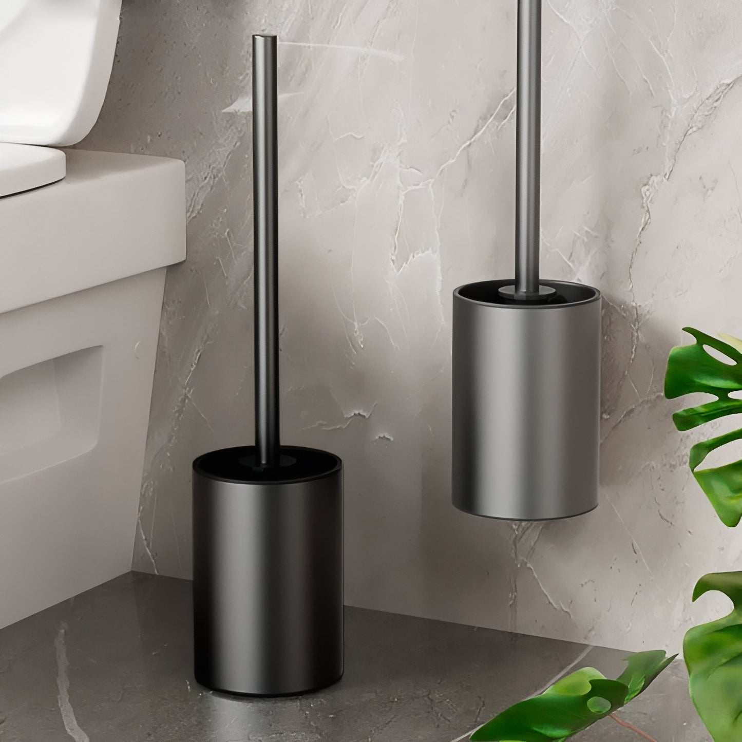 Brosse De Toilette En Acier Avec Support Mural