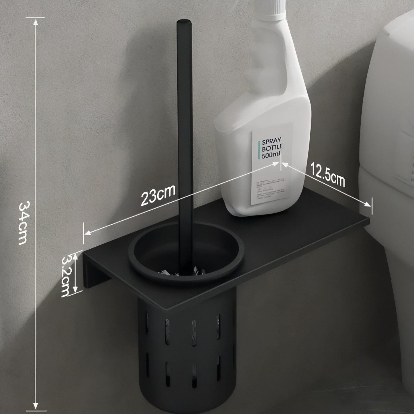 Brosse De Toilette Murale En Acier Inoxydable Chic