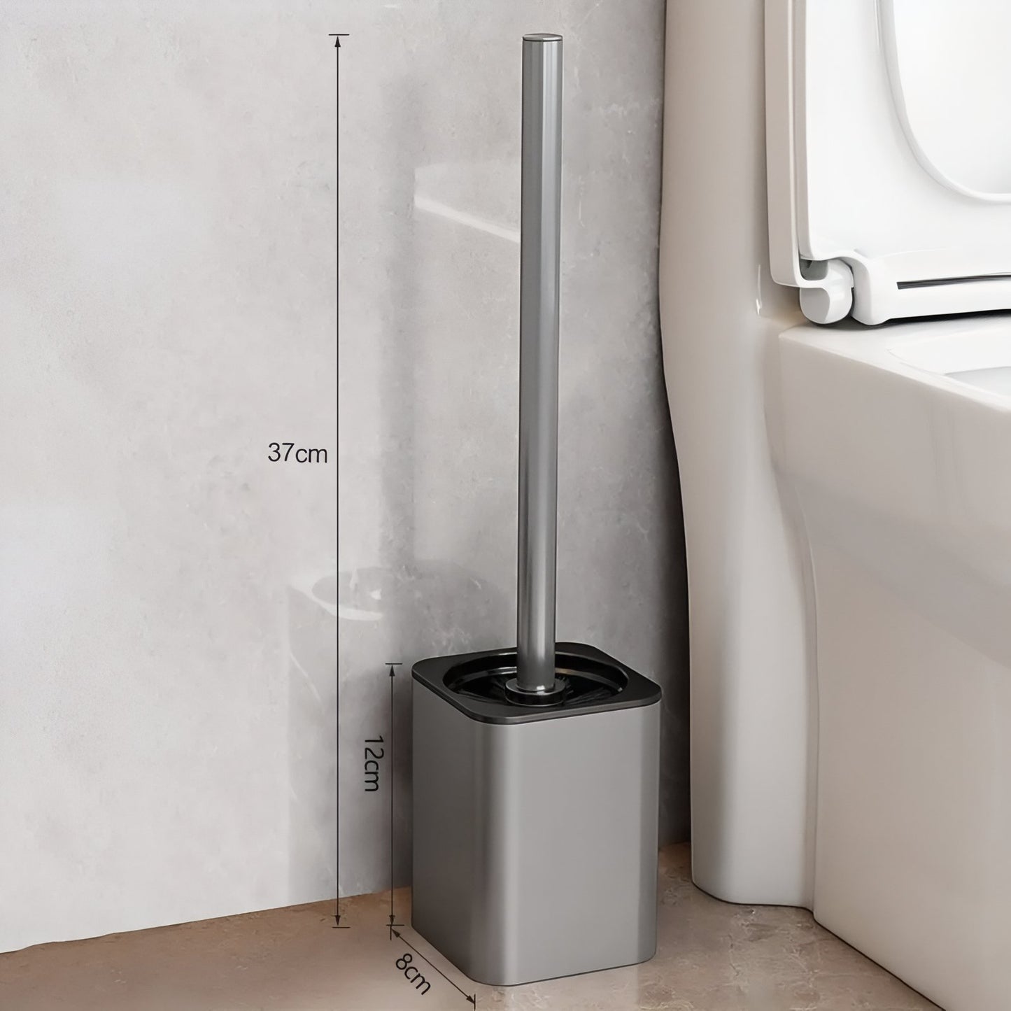 Brosse De Toilette Mural En Acier Inoxydable Carrée Ou Rond