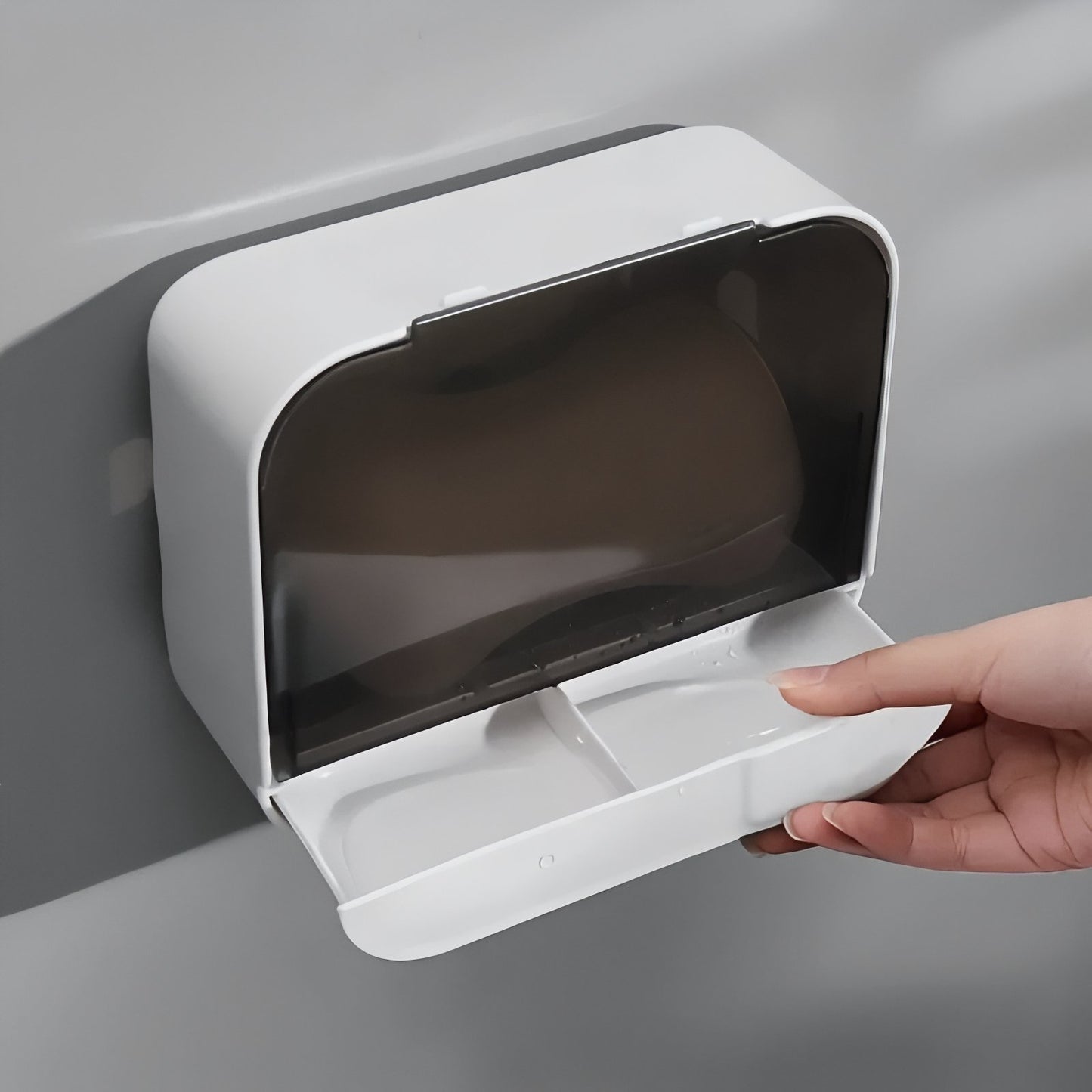 Boîte À Savon Murale Étanche Avec Couvercle Translucide