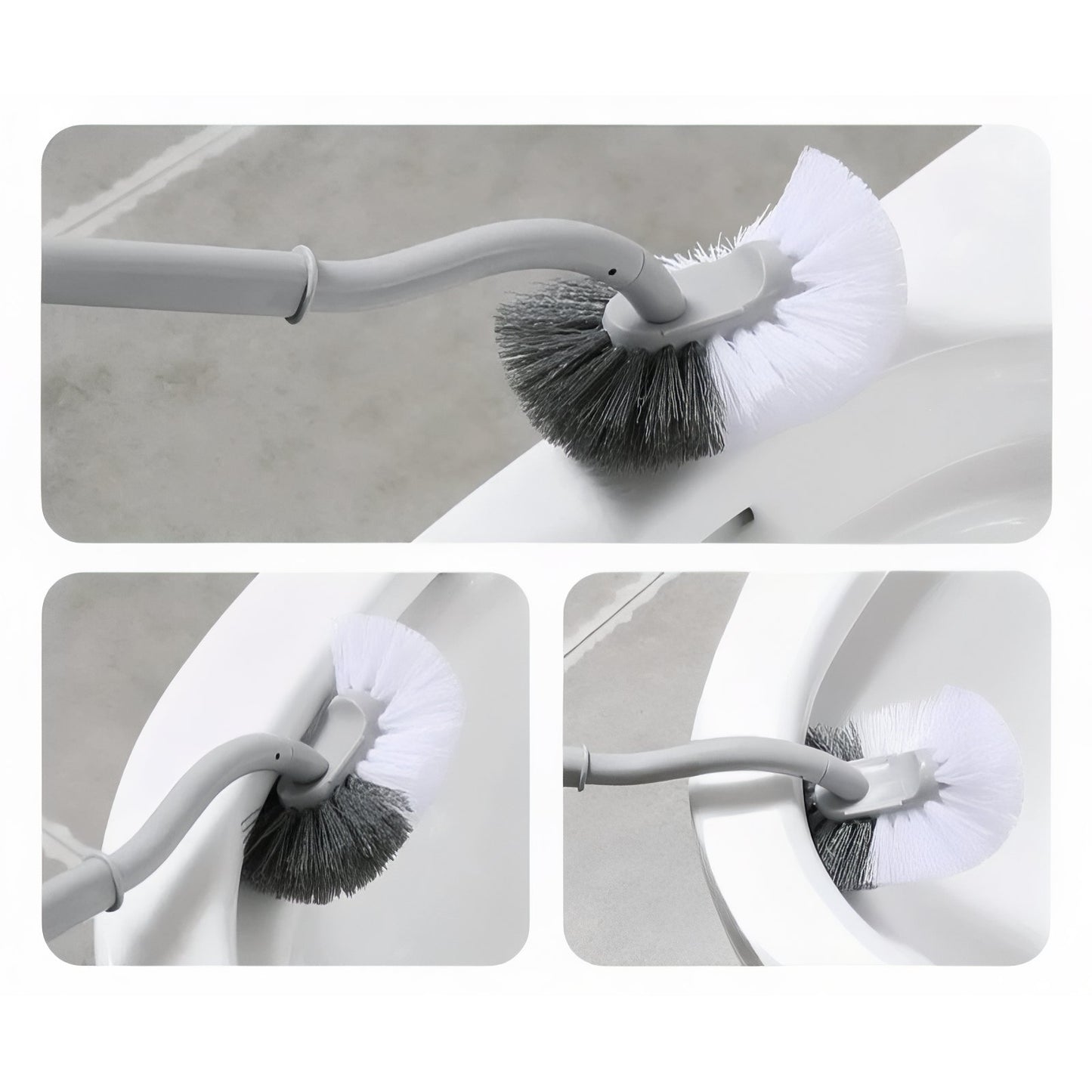 Brosse De Toilette Murale Avec Poignée Flexible Et Support Adhésif