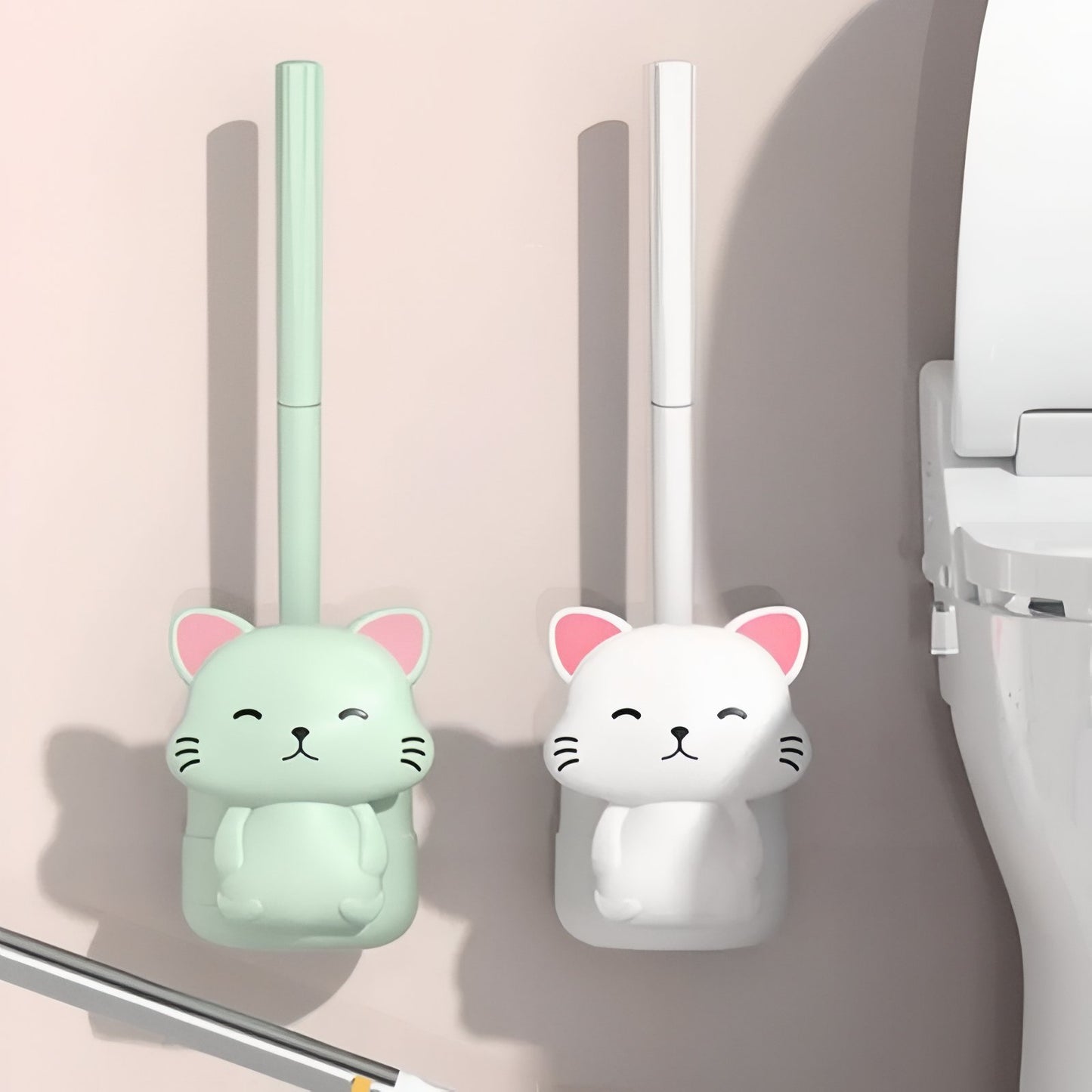 Brosse De Toilette Chat en Plastique