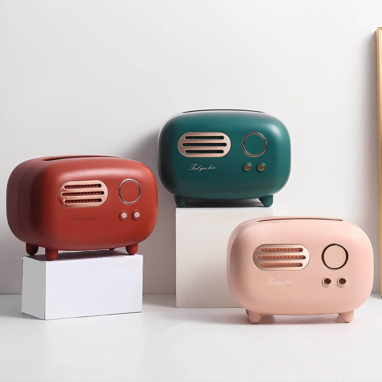 Distributeur De Mouchoirs Rectangulaire Design Rétro Forme Radio