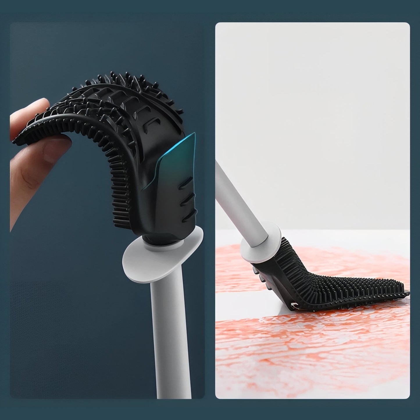 Brosse De Toilette Murale En Plastique Élégante Avec Finitions Métalliques