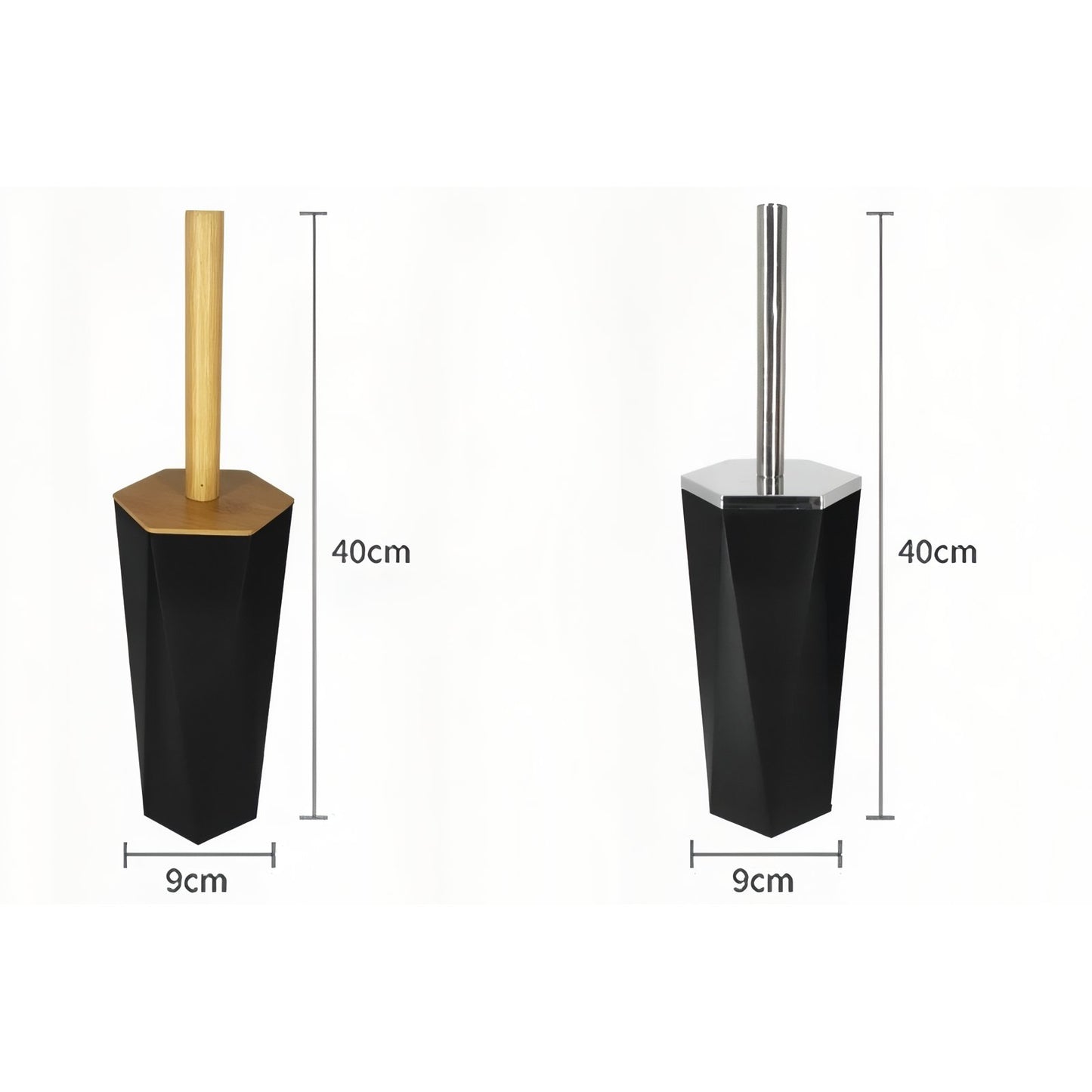 Brosse De Toilette Design Noir Et Blanc Avec Base Hexagonale