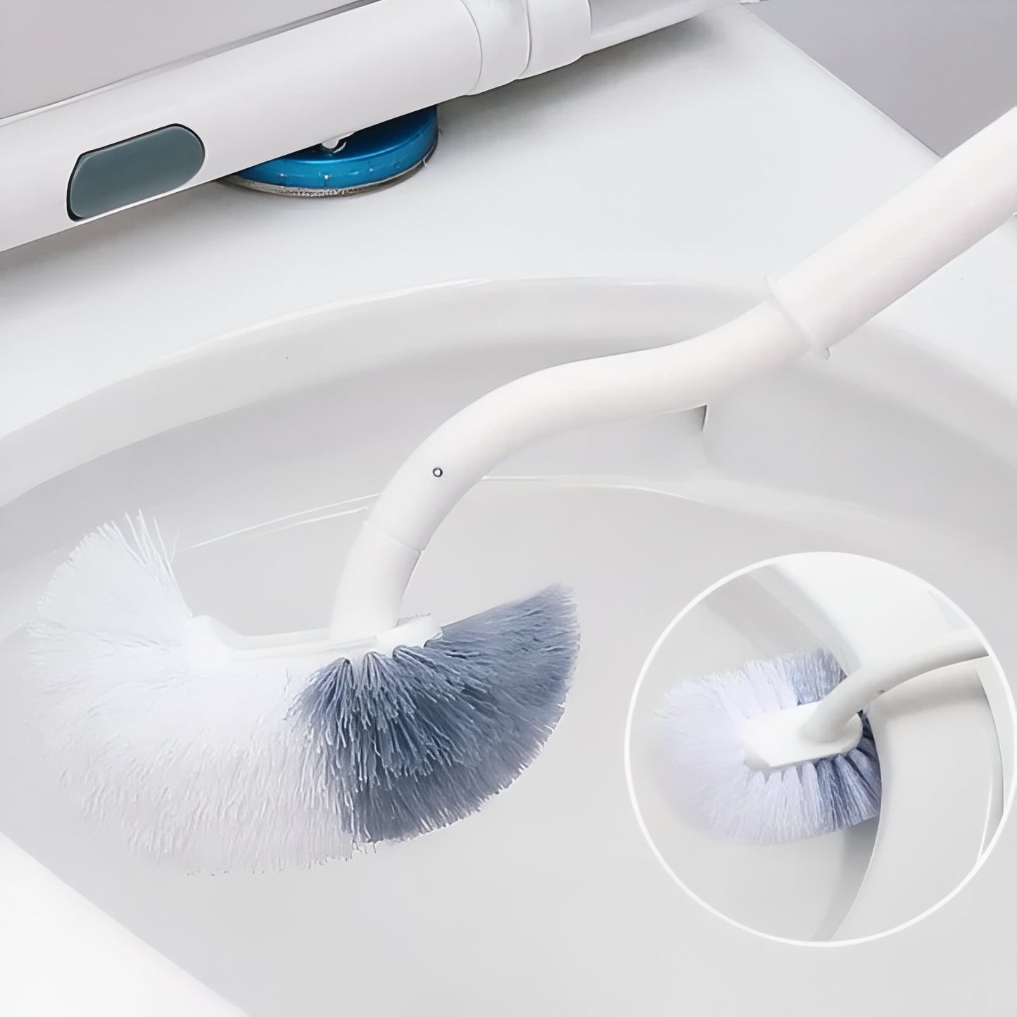 Brosse De Toilette Murale Avec Poignée Flexible Et Support Adhésif