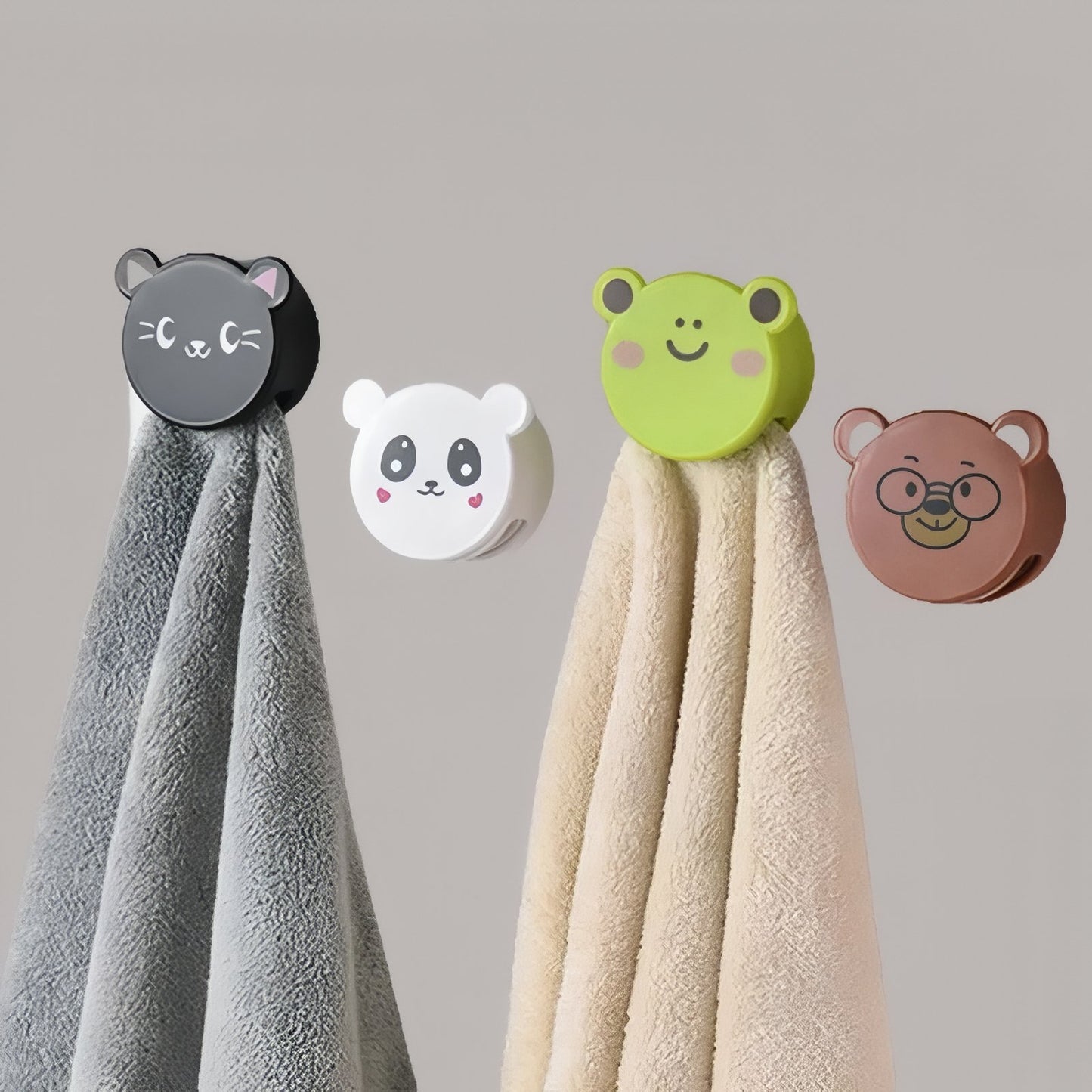Crochets Muraux Adhésifs Animaux En 3M Pour Serviettes