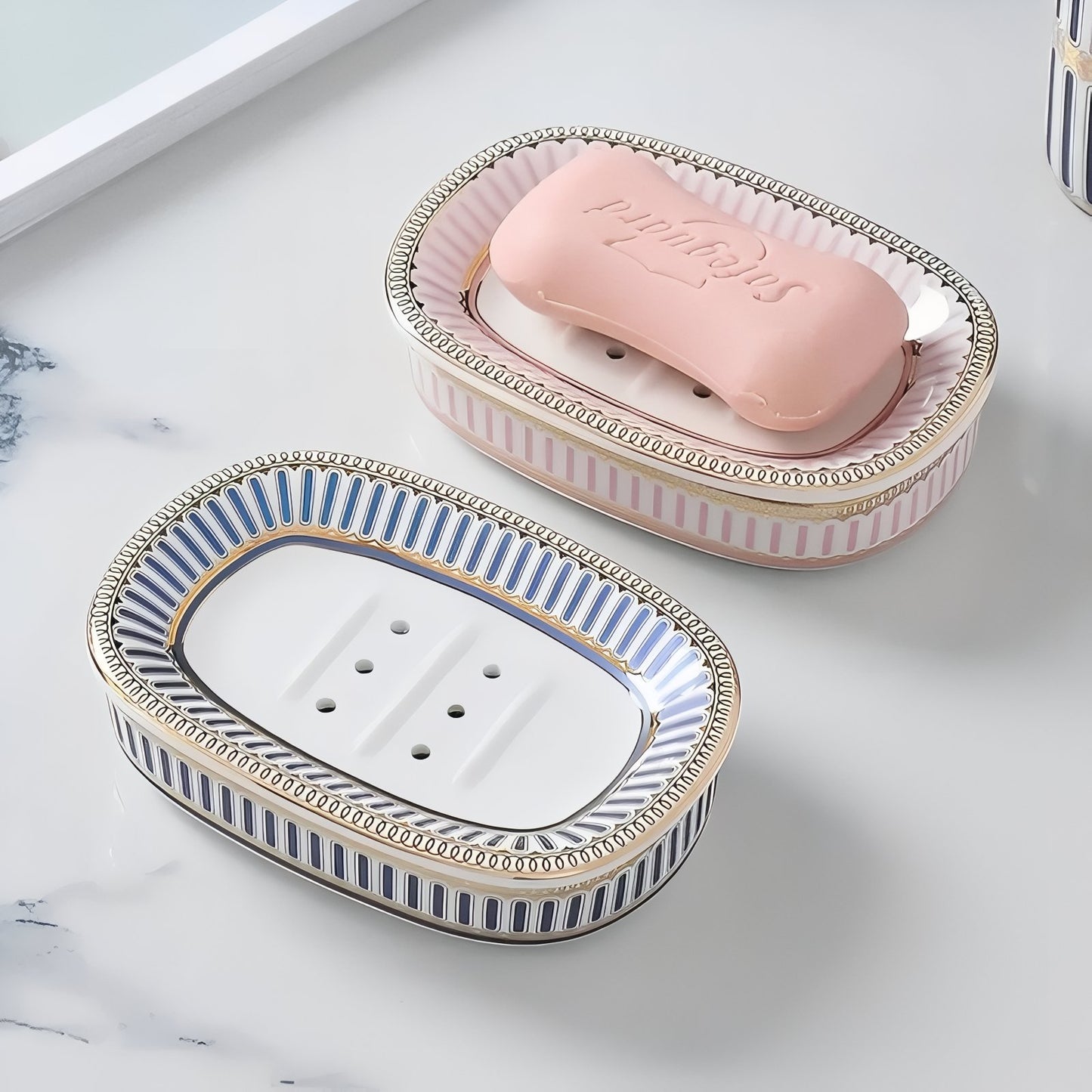 Boîte Porte-Savon En Céramique Décorative