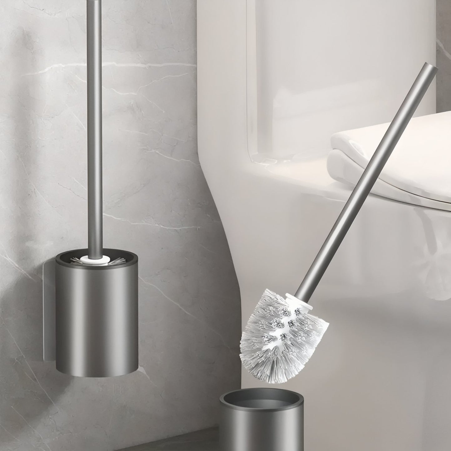 Brosse De Toilette Mural En Acier Inoxydable Carrée Ou Rond