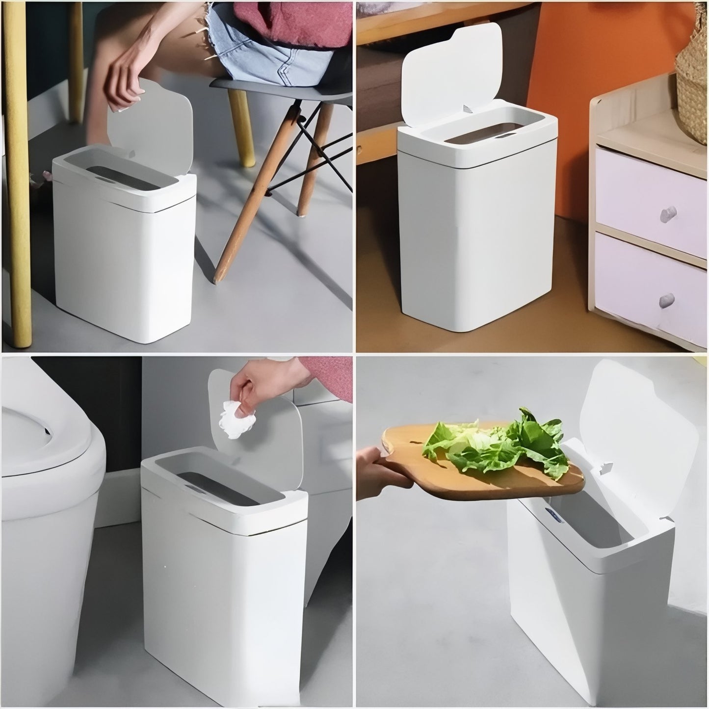 Poubelle Étroite Avec Couvercle Étanche 15 L