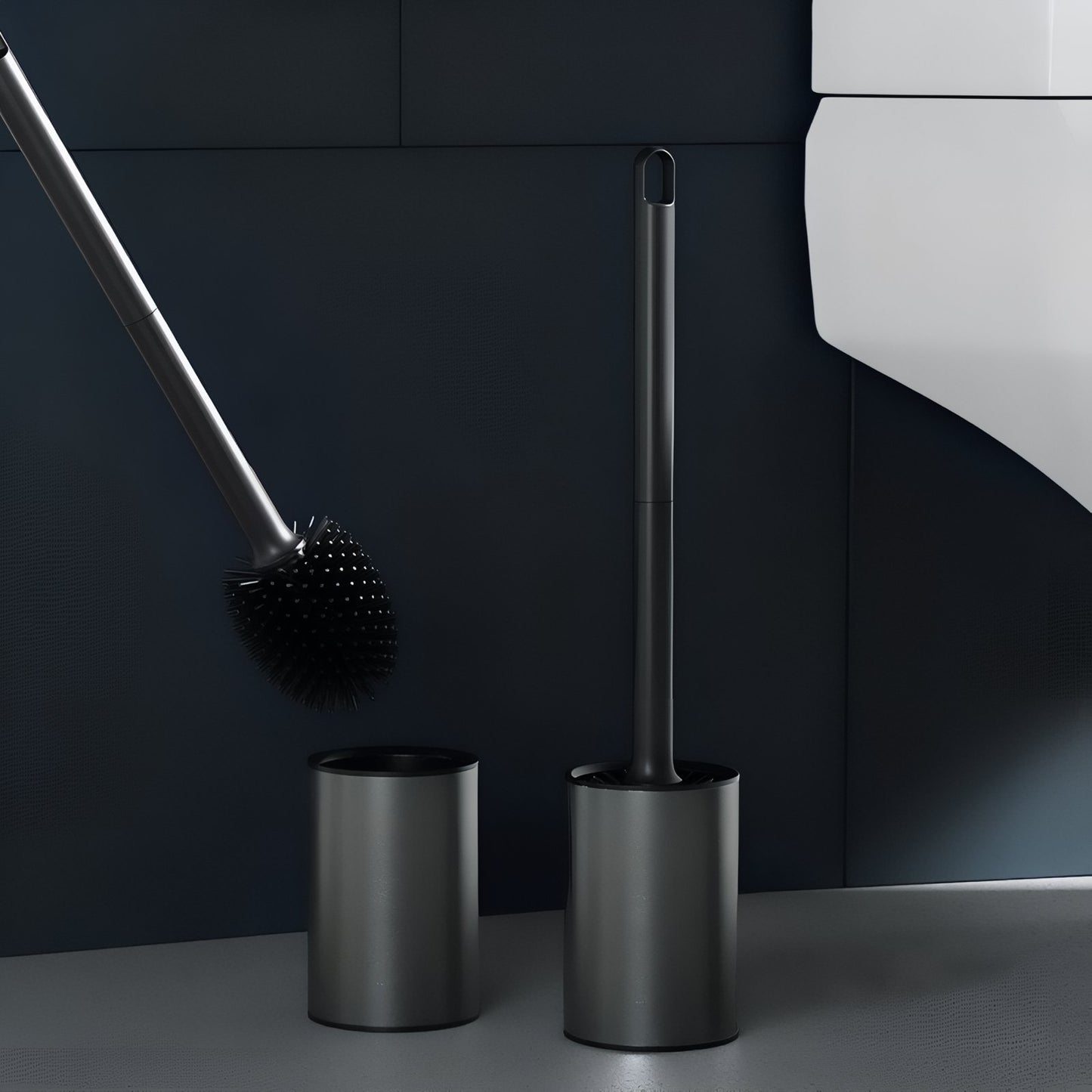 Brosse de Toilette Noire Brillante