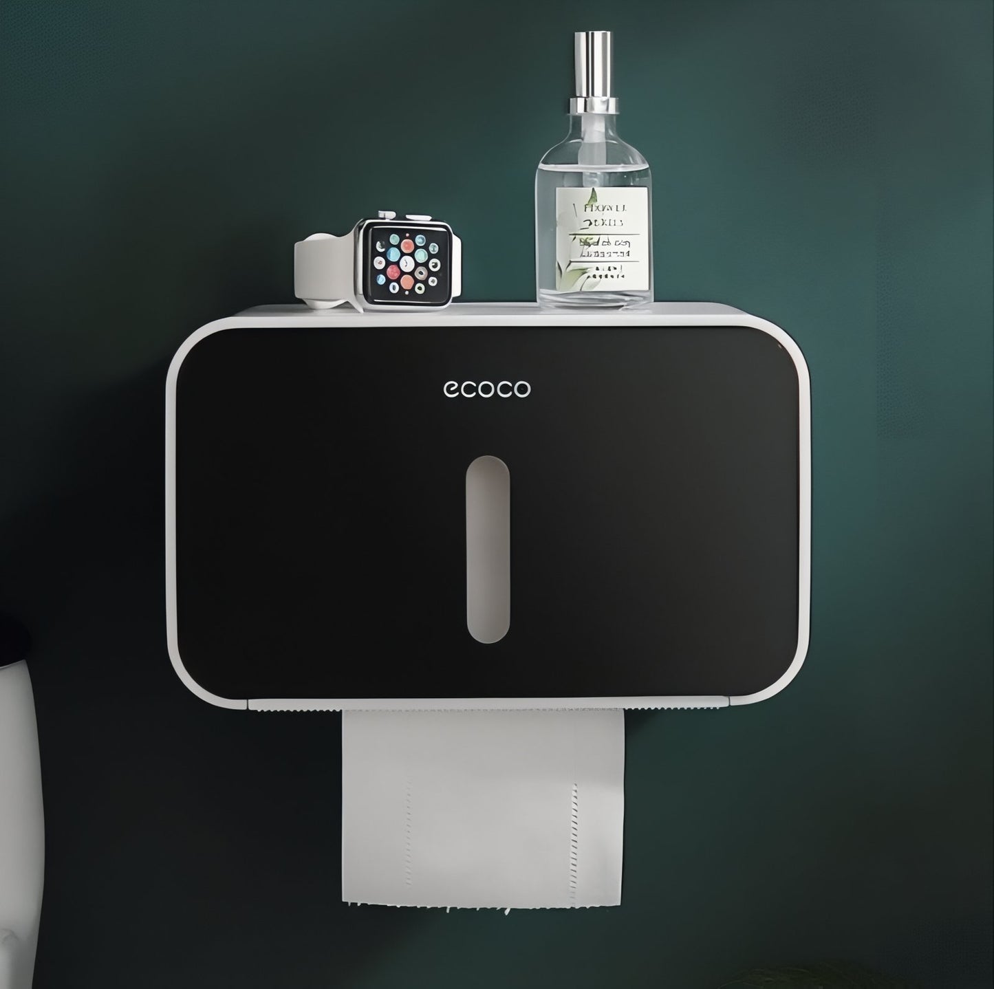 Distributeur Papier Toilette Mural Avec Couvercle Étanche Et Espace De Rangement