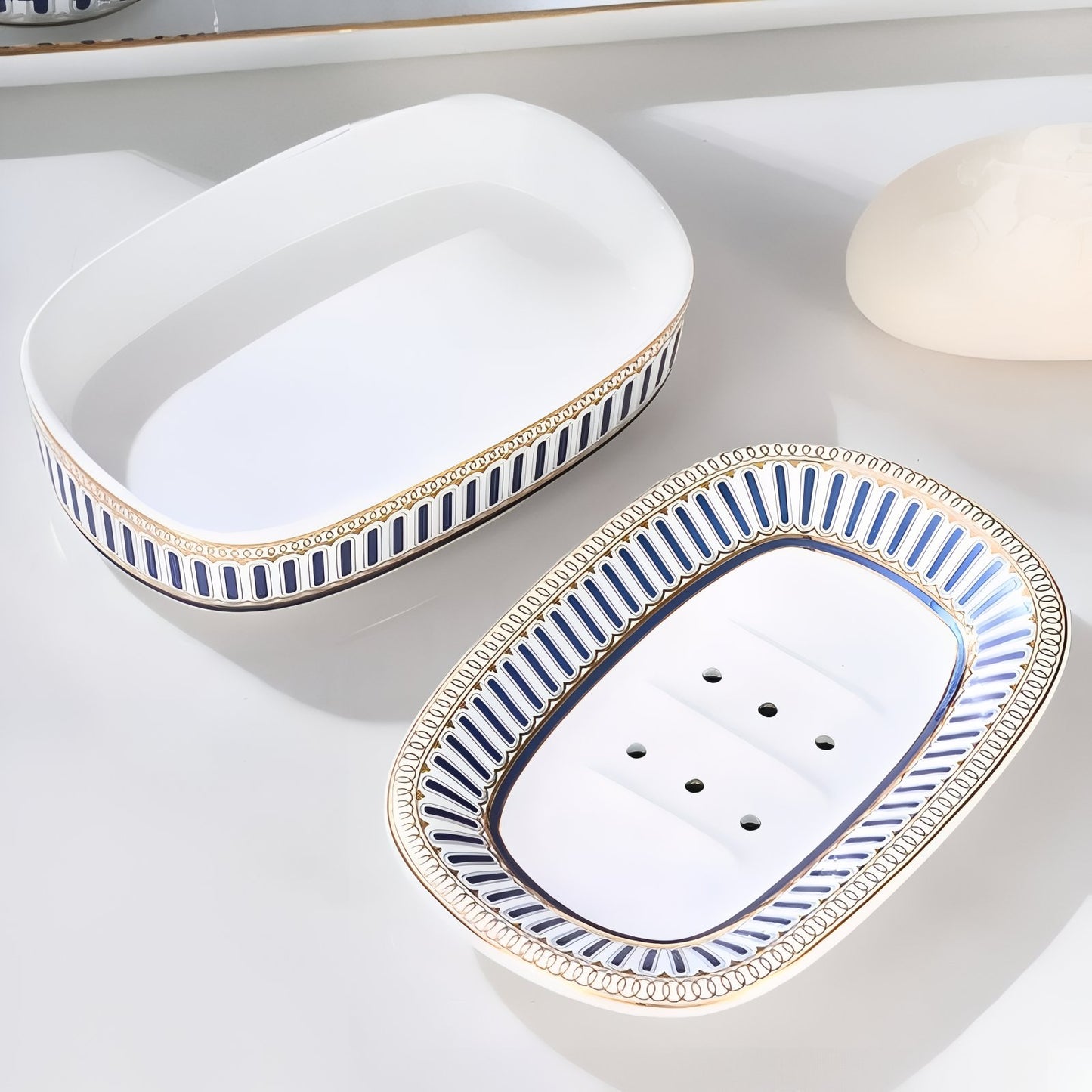 Boîte Porte-Savon En Céramique Décorative