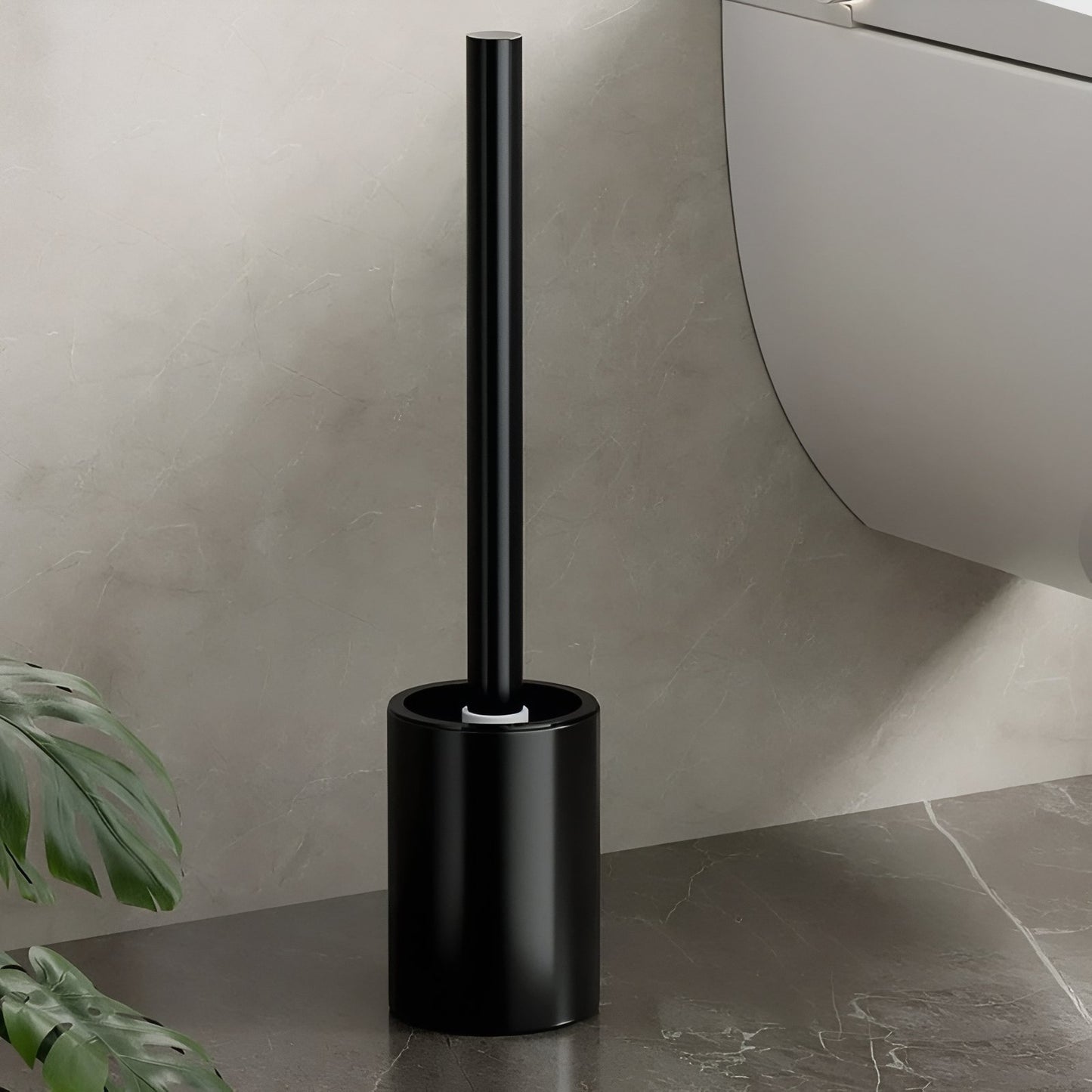 Brosse De Toilette En Acier Avec Support Mural