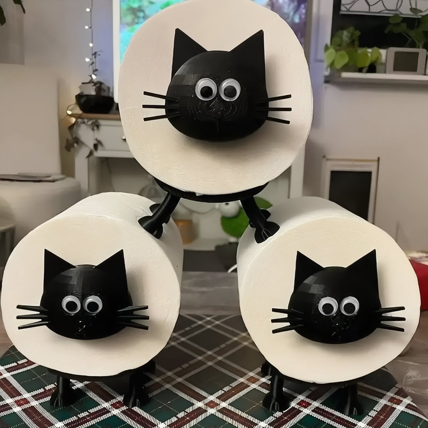 Distributeur De Papier Toilette Chat Animé Décoratif