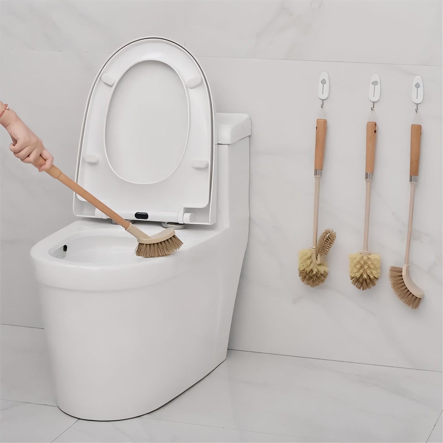 Brosse De Toilette En Bois Avec Fibres Naturelles Écologiques