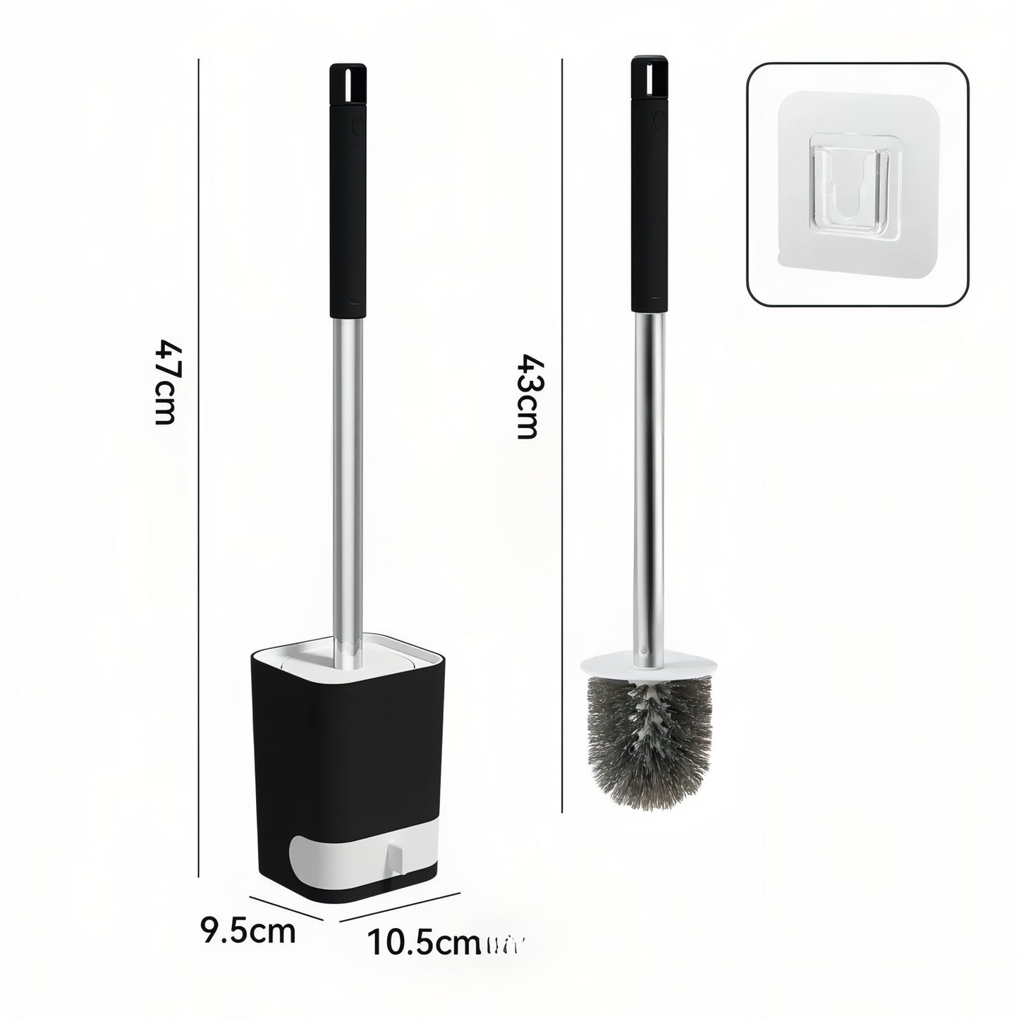 Brosse de Toilette Noir ou Blanc avec Receveur