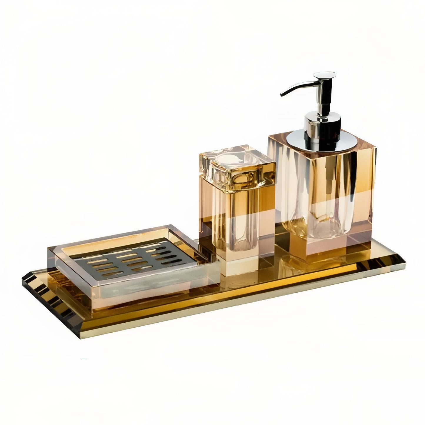 Accessoires De Salle De Bain Luxe En Cristal Noir Et Reflets Brillants