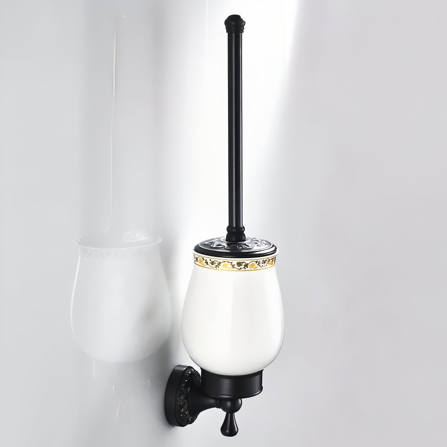 Brosse De Toilette Murale En Céramique Et Métal
