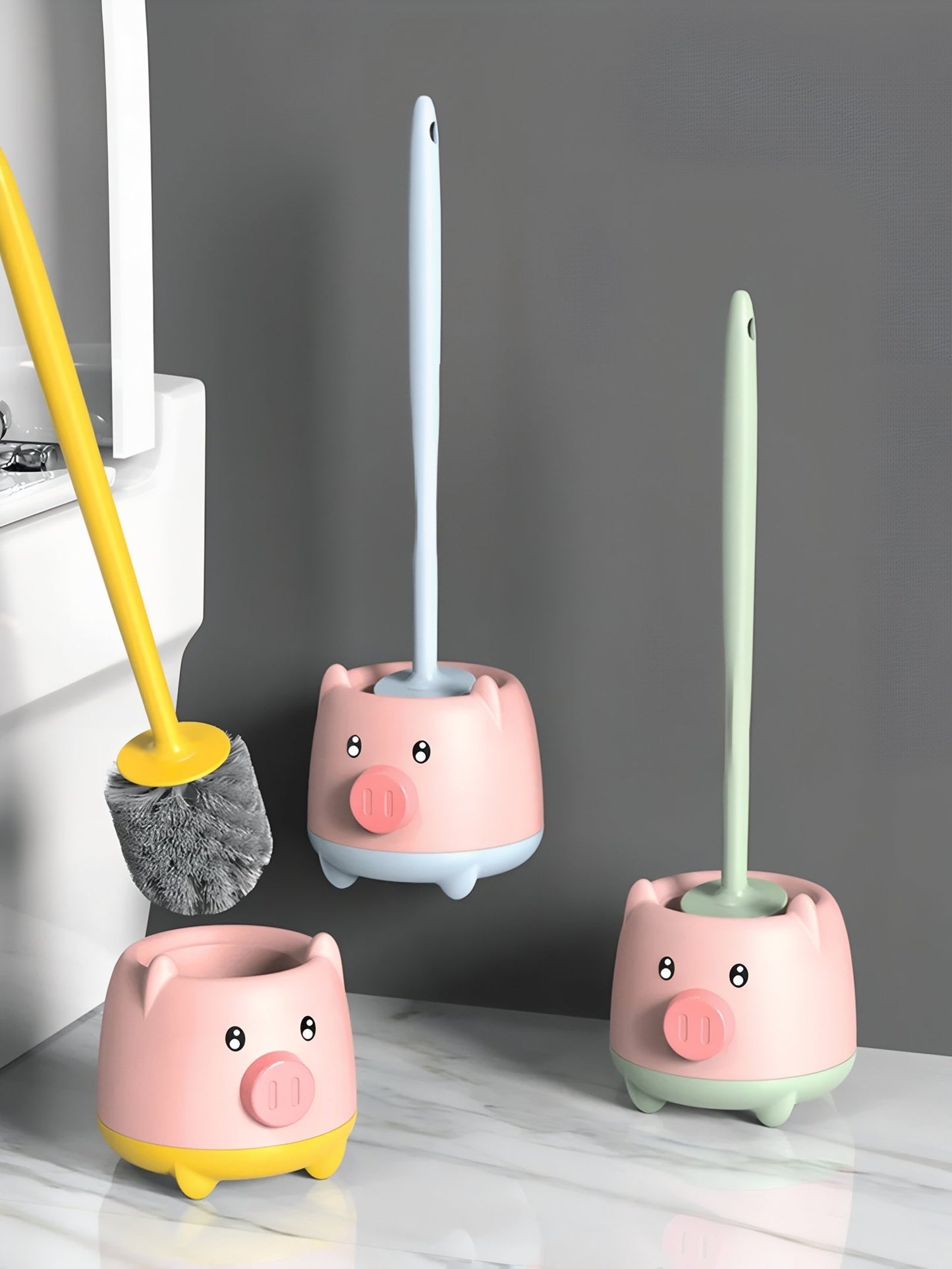 Brosse de Toilettes Avec Support en Forme de Cochon