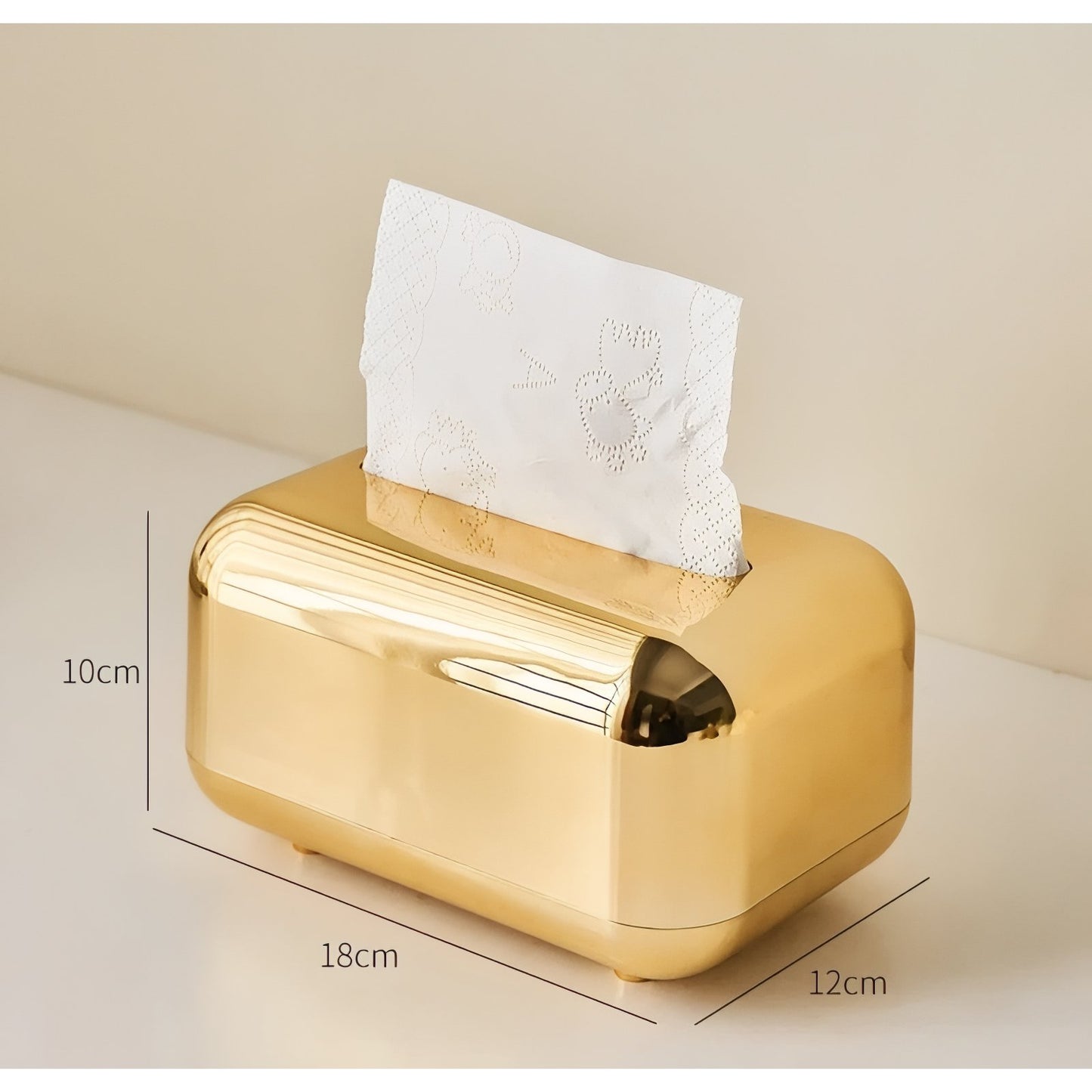 Boîte À Mouchoirs Design Luxe Doré En Métal Brillant