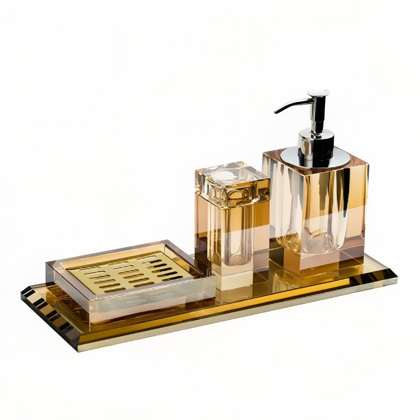 Accessoires De Salle De Bain Luxe En Cristal Noir Et Reflets Brillants