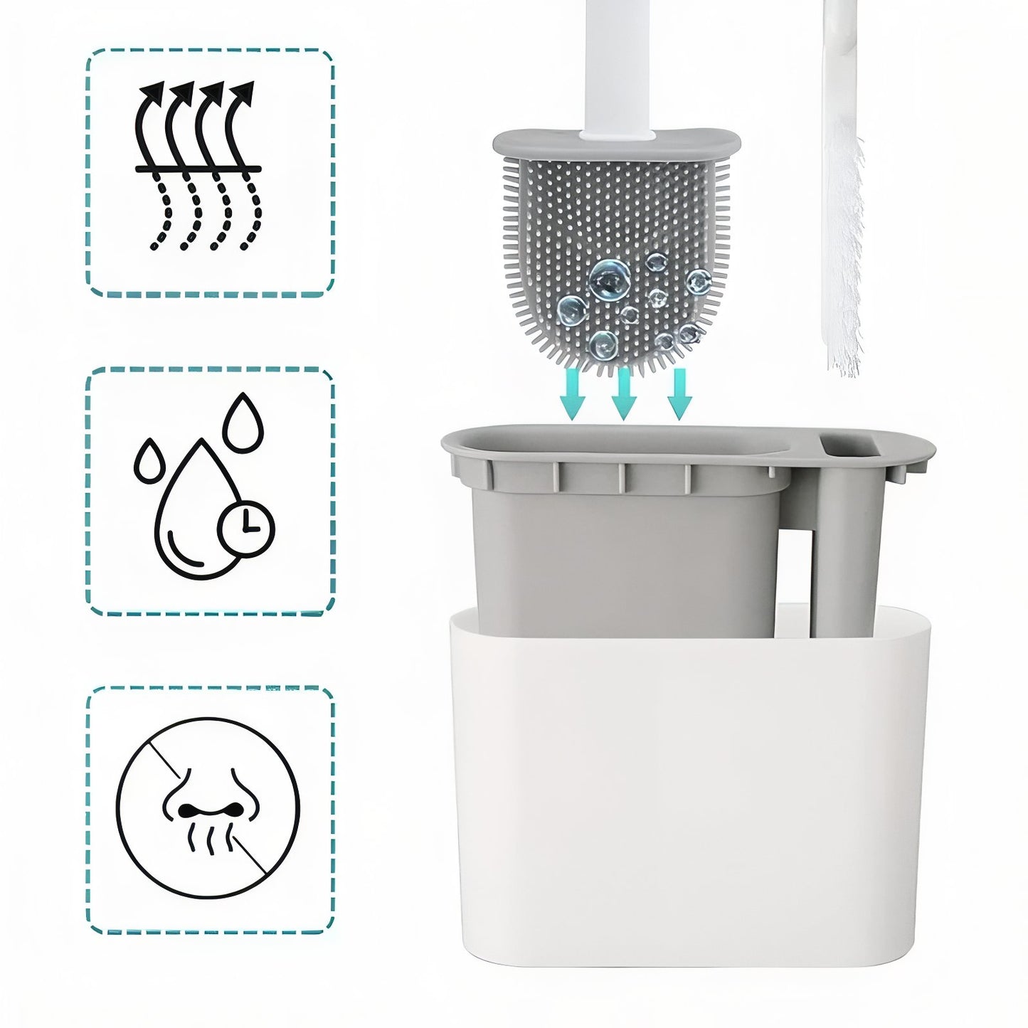 Brosse De Toilette Murale Avec Réservoir Intégré Et Design Minimaliste