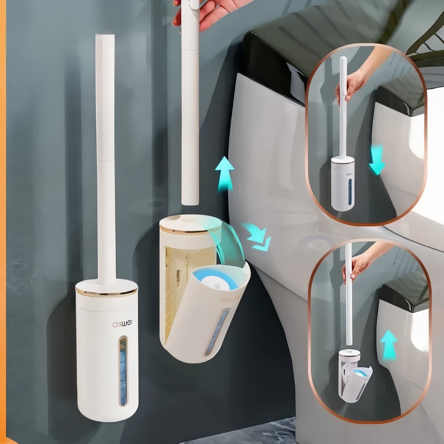 Brosse De Toilette Murale Avec Éponge Jetable Multicolore
