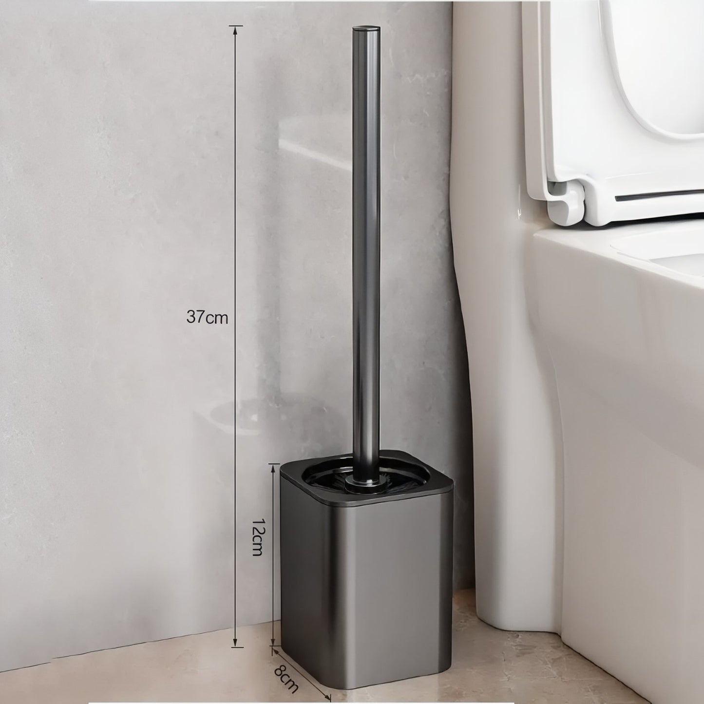 Brosse De Toilette Mural En Acier Inoxydable Carrée Ou Rond