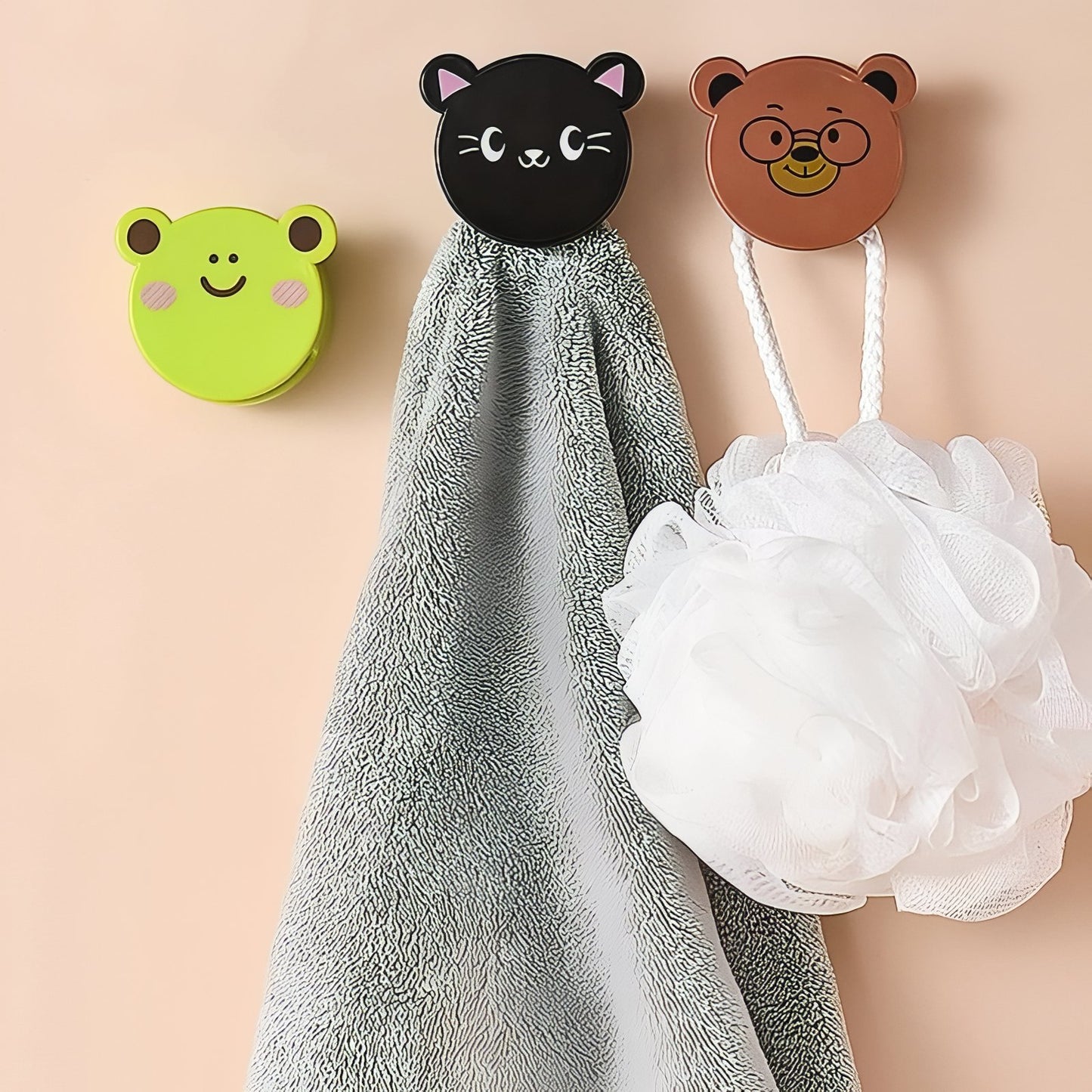 Crochets Muraux Adhésifs Animaux En 3M Pour Serviettes