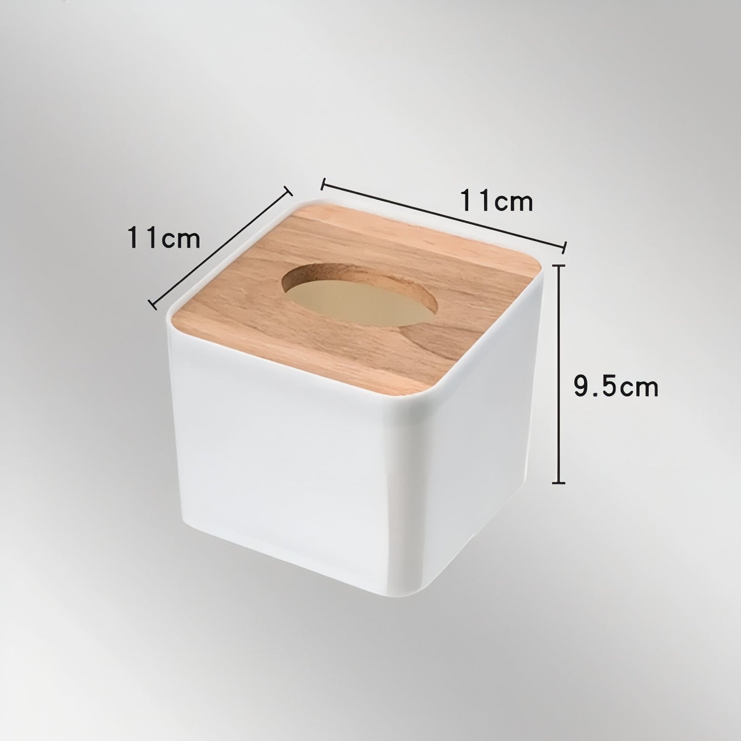 Boîte A Mouchoirs Design Et Compact Noir Avec Couvercle En Bois
