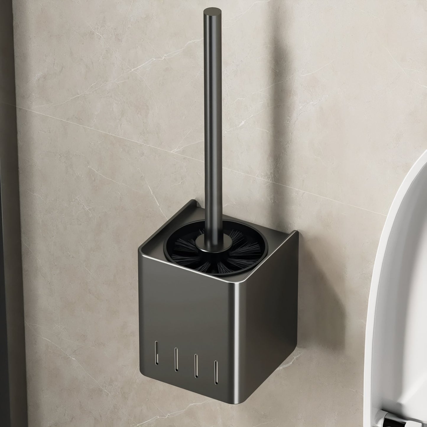 Brosse De Toilette Murale En Acier Inoxydable Avec Aération