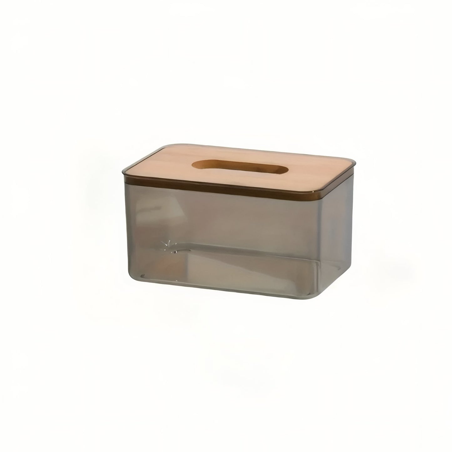 Boîte À Mouchoirs Transparente Avec Couvercle En Bambou